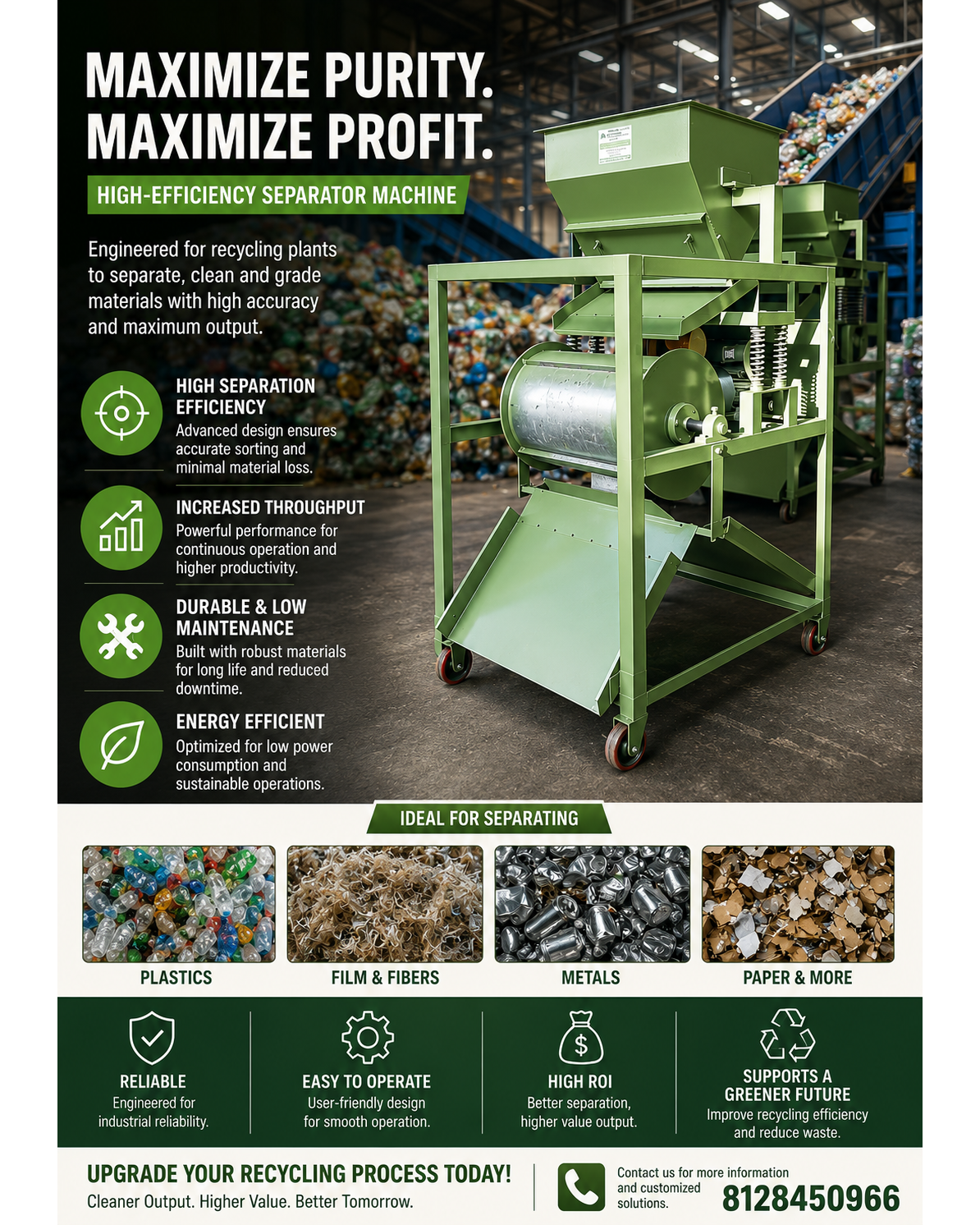 magnetic drum separator Manufacturer in Ahmedabad.
