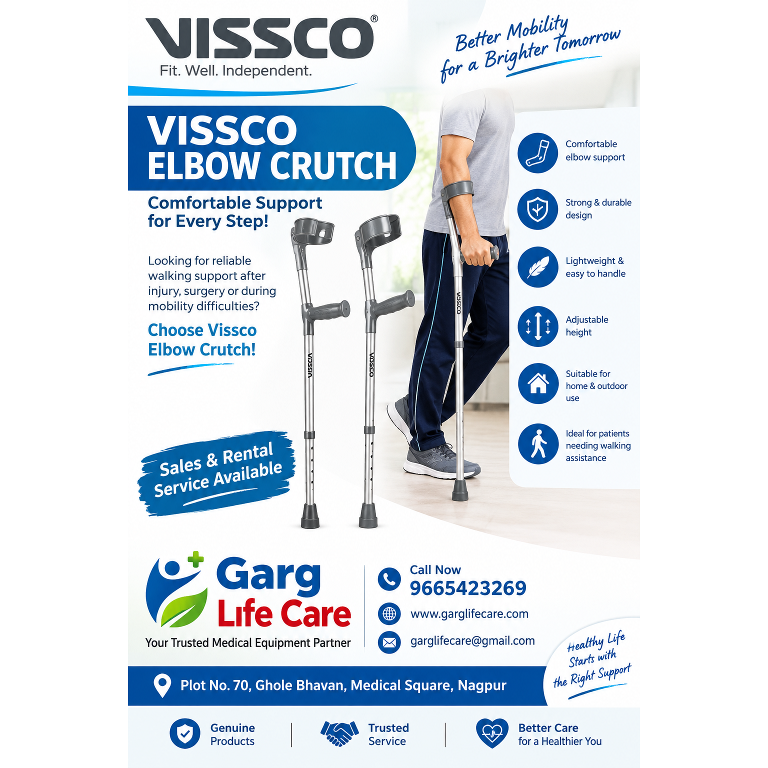 VISSCO L-BOW CRUTCH