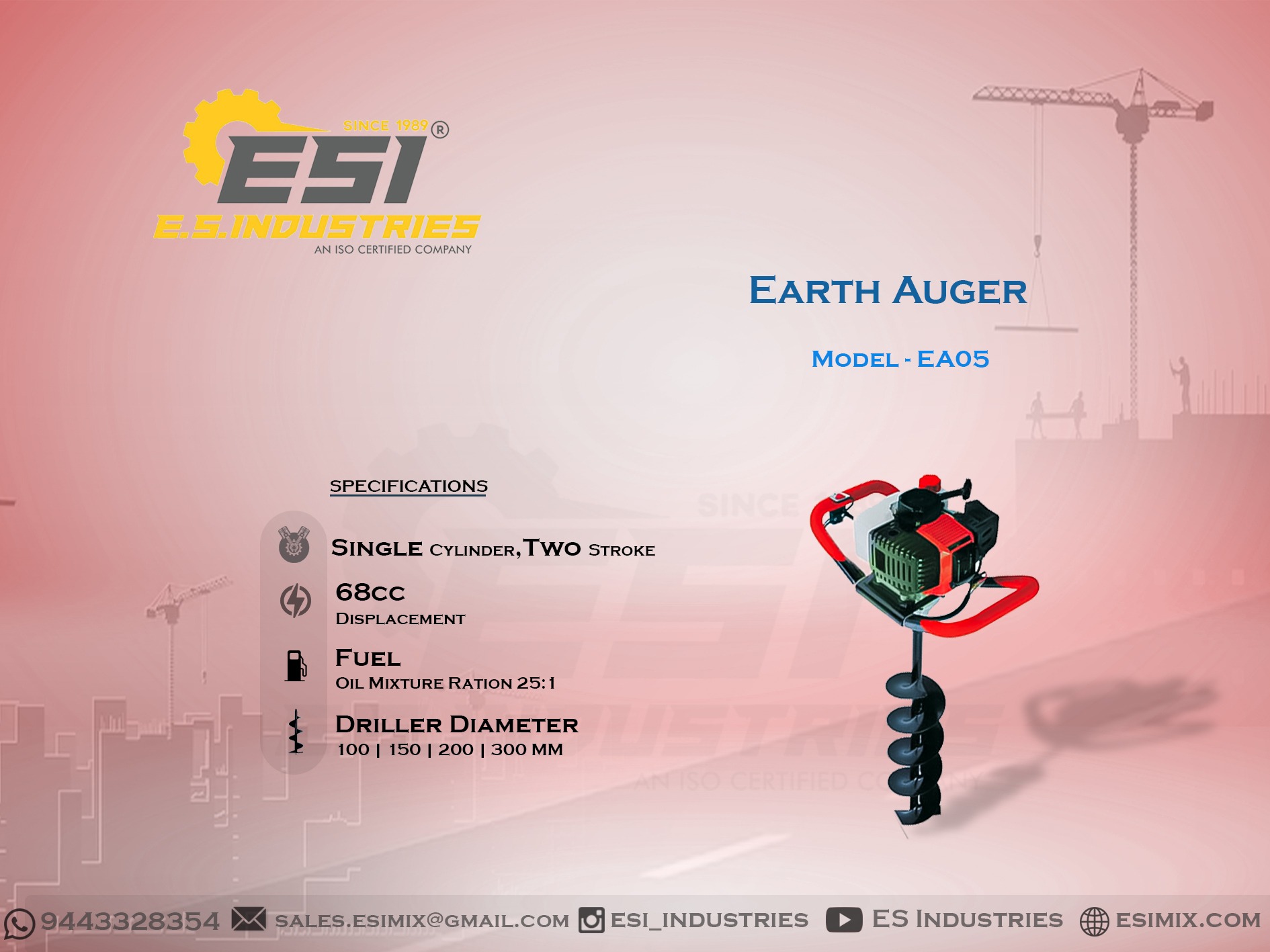 EARTH AUGHER IN PERAMBALUR