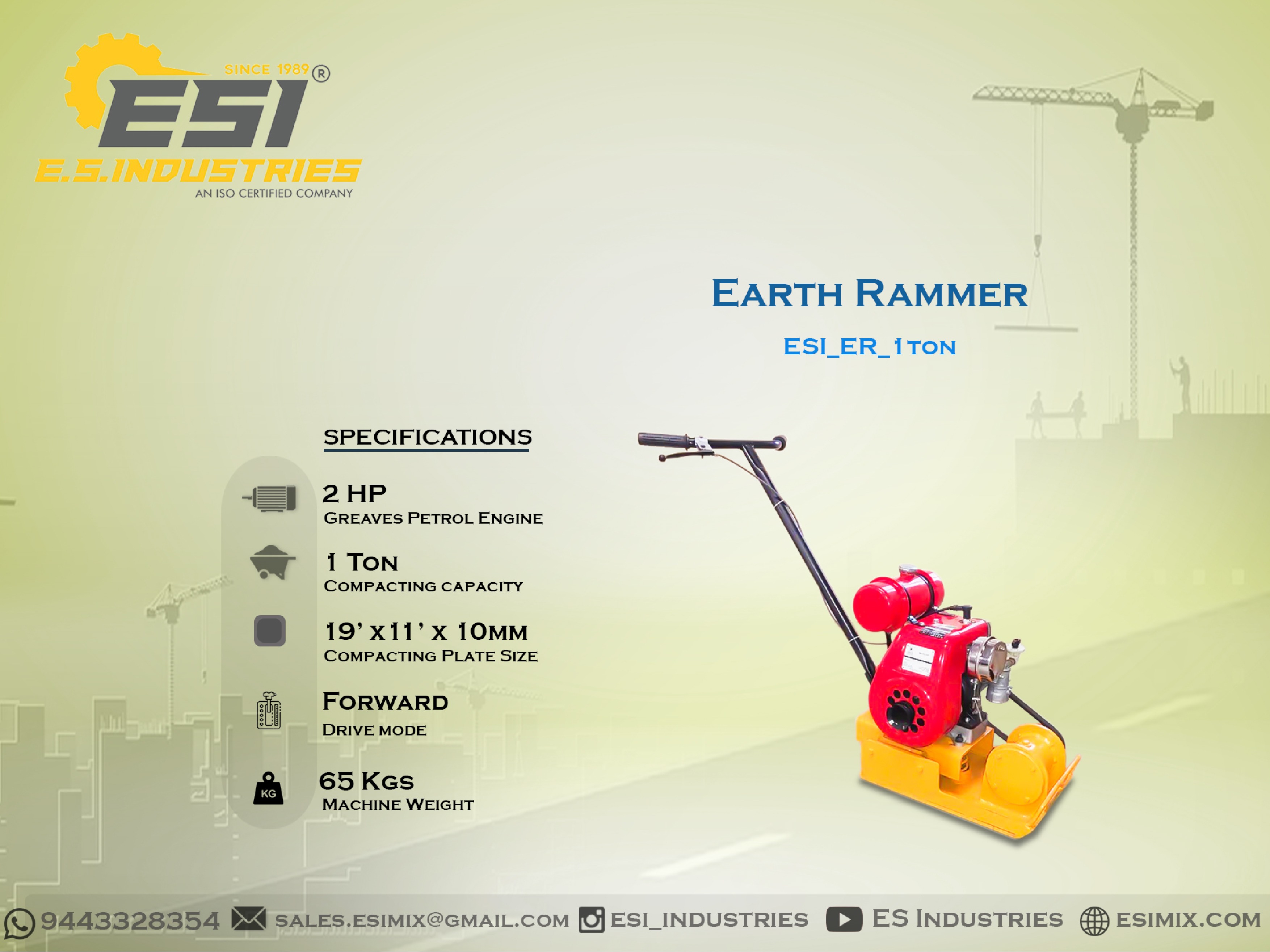 EARTH RAMMER 1 TON COMPACTING CAPACITY IN DHARMAPURI