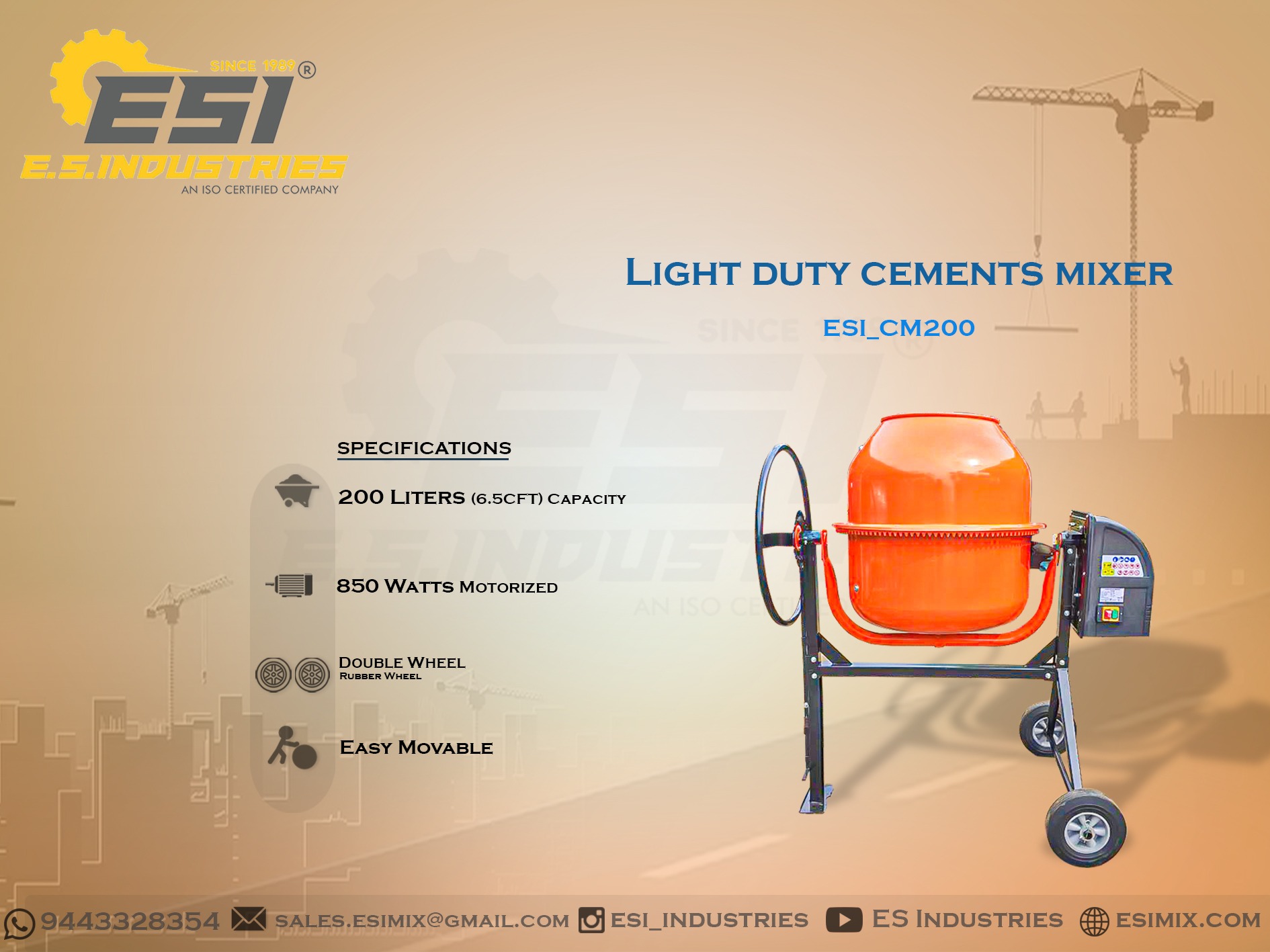 LIGHT DUTY CEMENTS MIXER IN DHARMAPURI