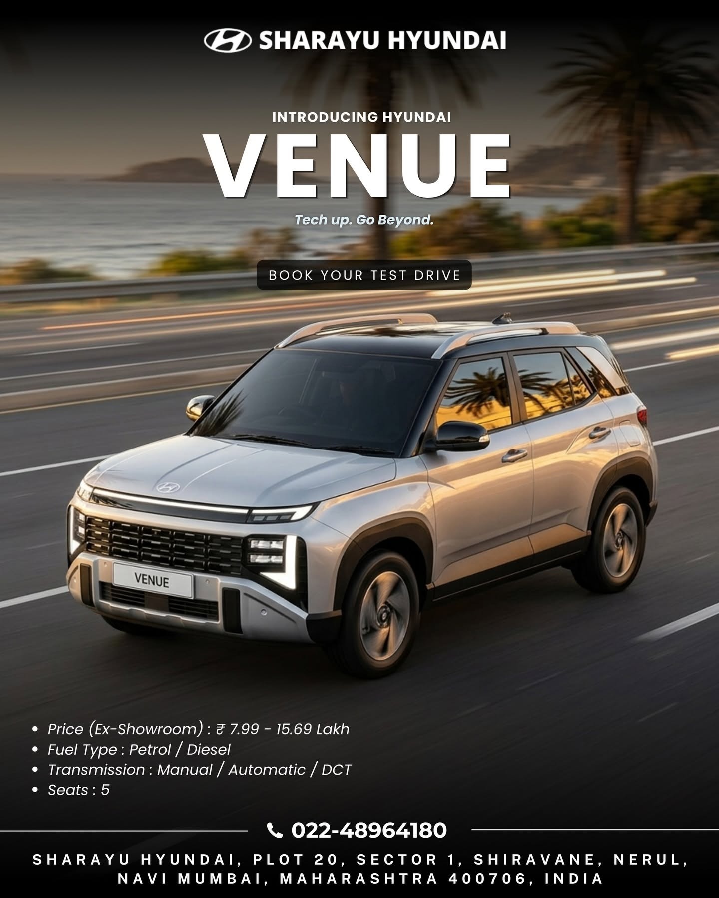 Hyundai Venue Nerul Navi Mumbai | On-Road Price, Offers, Finance & Test Drive | Sharayu Hyundai