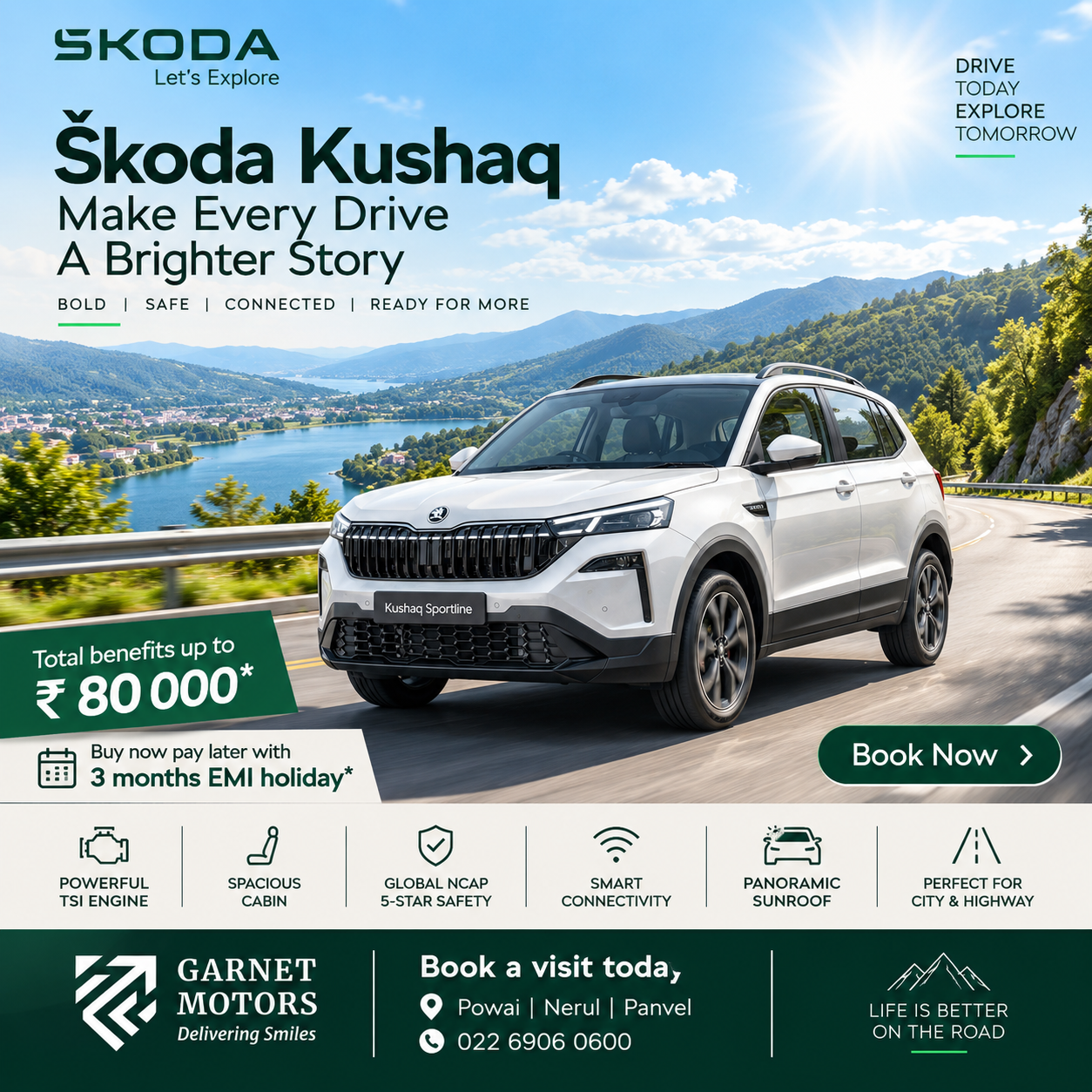 ŠKODA KUSHAQ Tathwade Pune | Benefits Up to ₹80,000 | On-Road Price, Offers & Test Drive