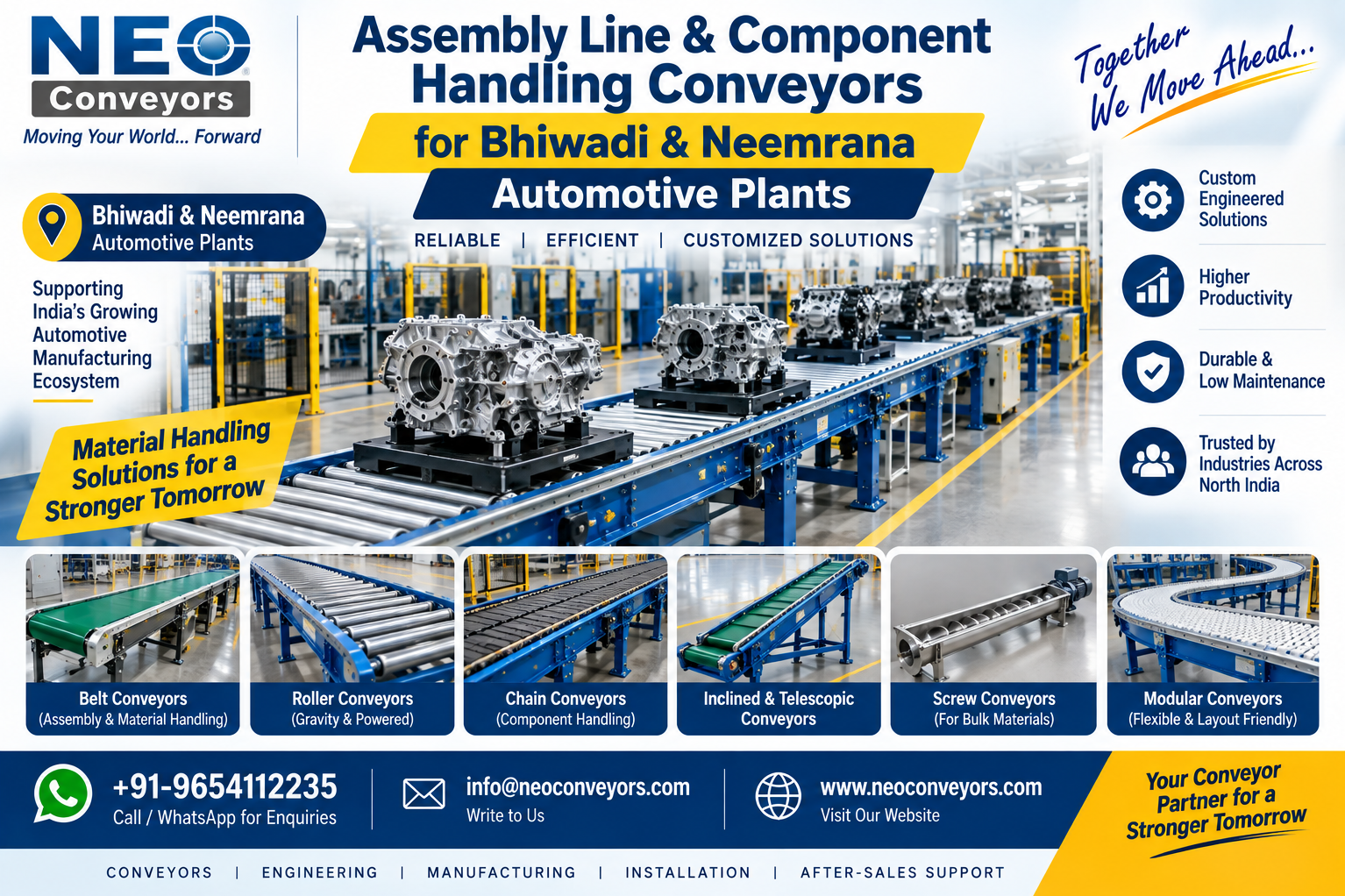 Assembly Line & Component Handling Conveyors for Bhiwadi & Neemrana Automotive Plants — Neo Conveyor