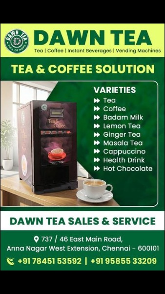 THE MOST FAMOUS TEA COFFEE VENDING MACHINE IN CHENNAI