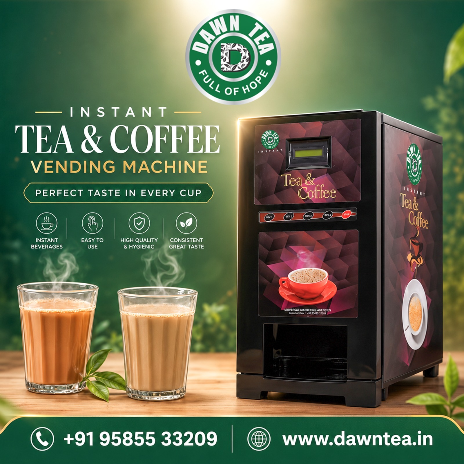 AUTOMATIC TEA AND COFFEE VENDING MACHINE IN TAMILNADU..