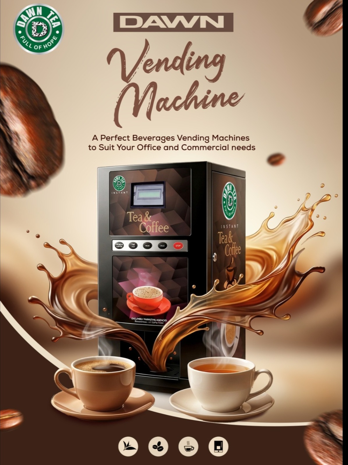 INSTANT TEA COFFEE VENDING MACHINE IN CHENNAI
