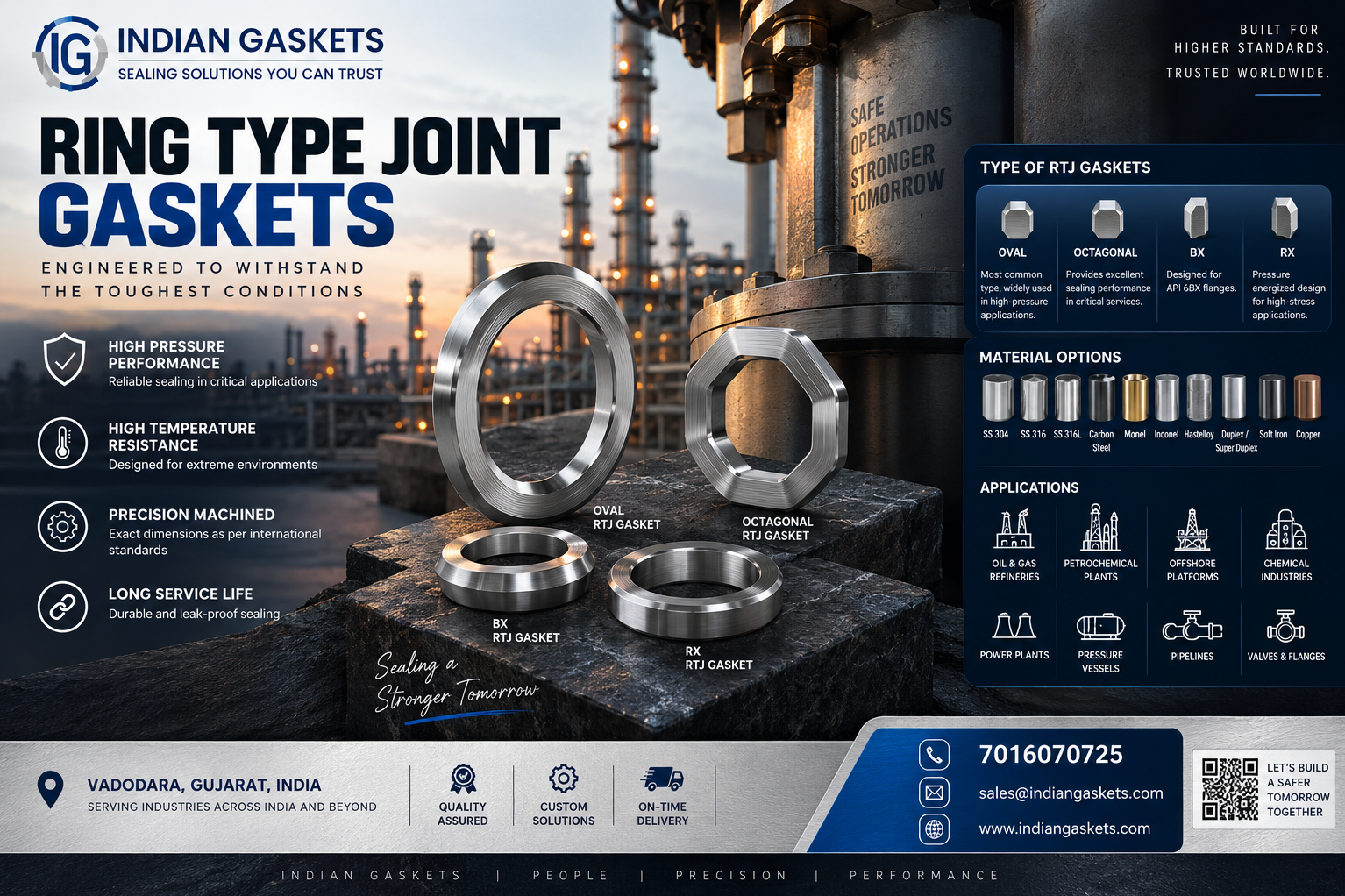 Ring Type Joint Gasket Manufacturer in Vadodara, Gujarat | Indian Gaskets
