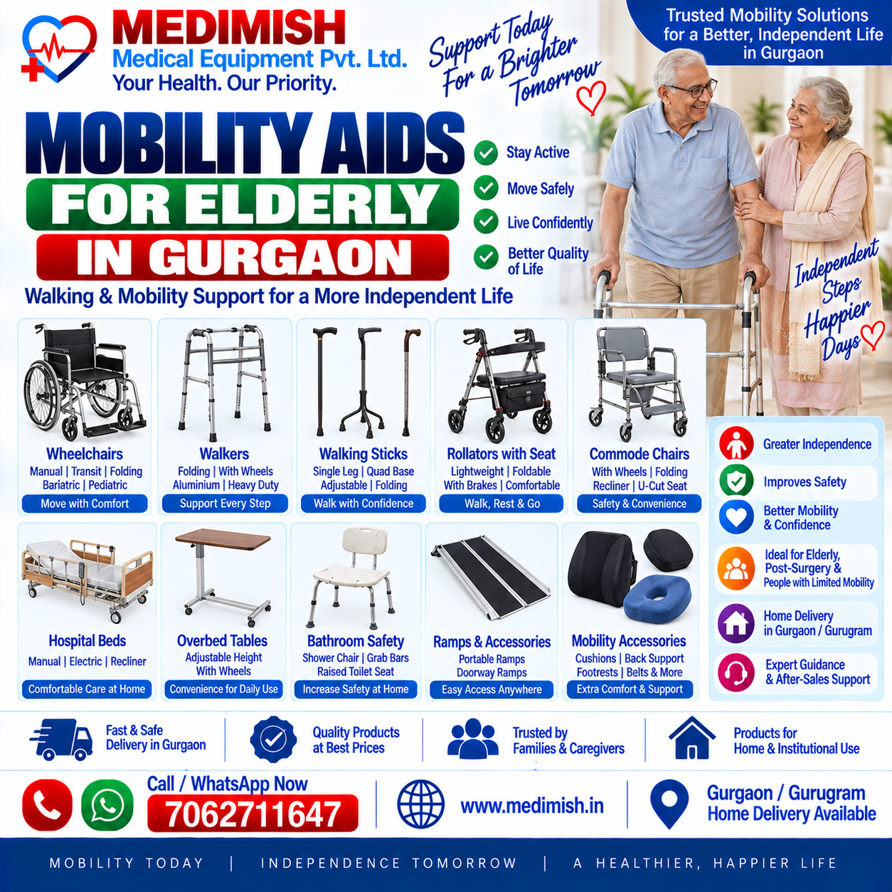 Mobility Aids for Elderly in Gurgaon | Walking & Mobility Support