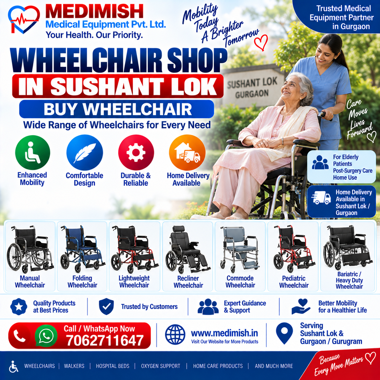 Wheelchair Shop in Sushant Lok | Buy Wheelchair in Gurgaon