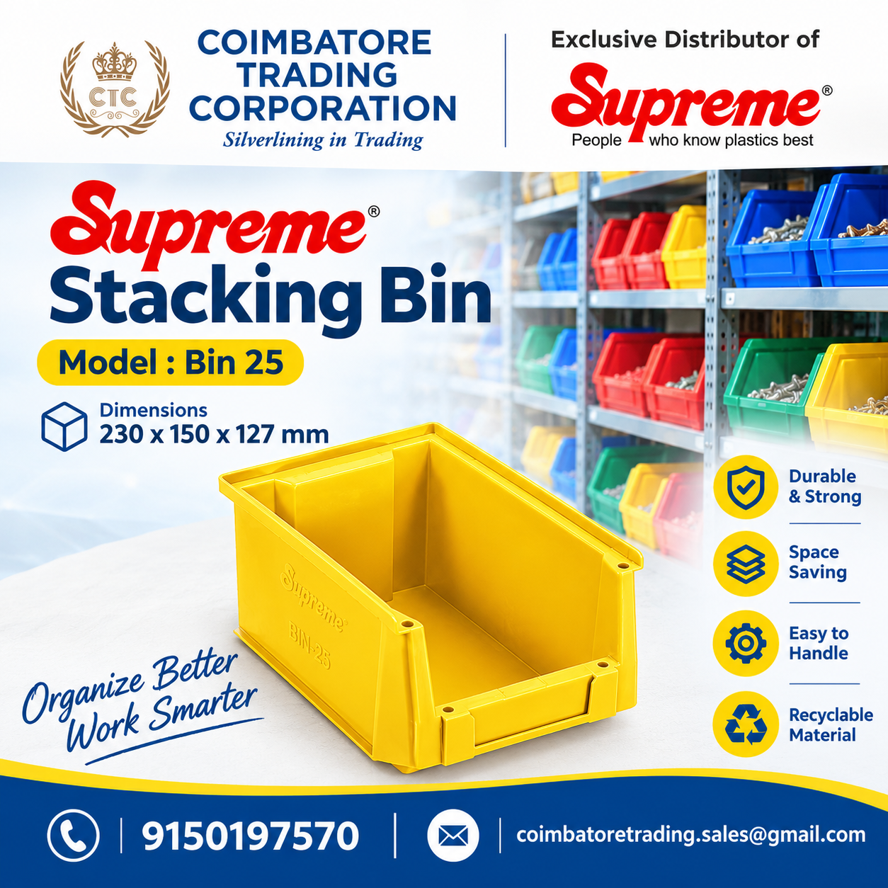Supreme Plastic Bins Distributor in Salem
