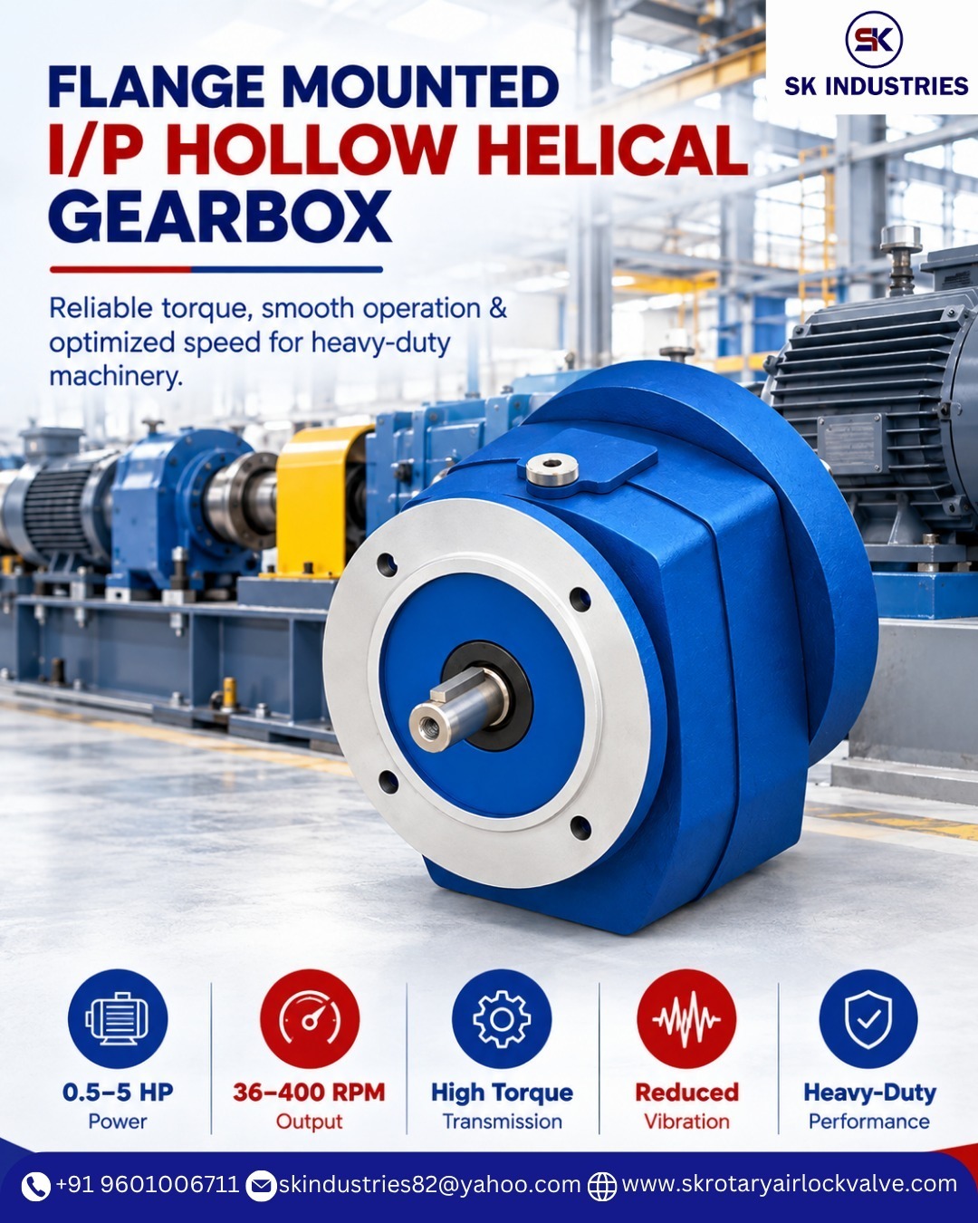 Flange Mounted I/P Hollow Helical Gearbox for Reliable Power Transmission