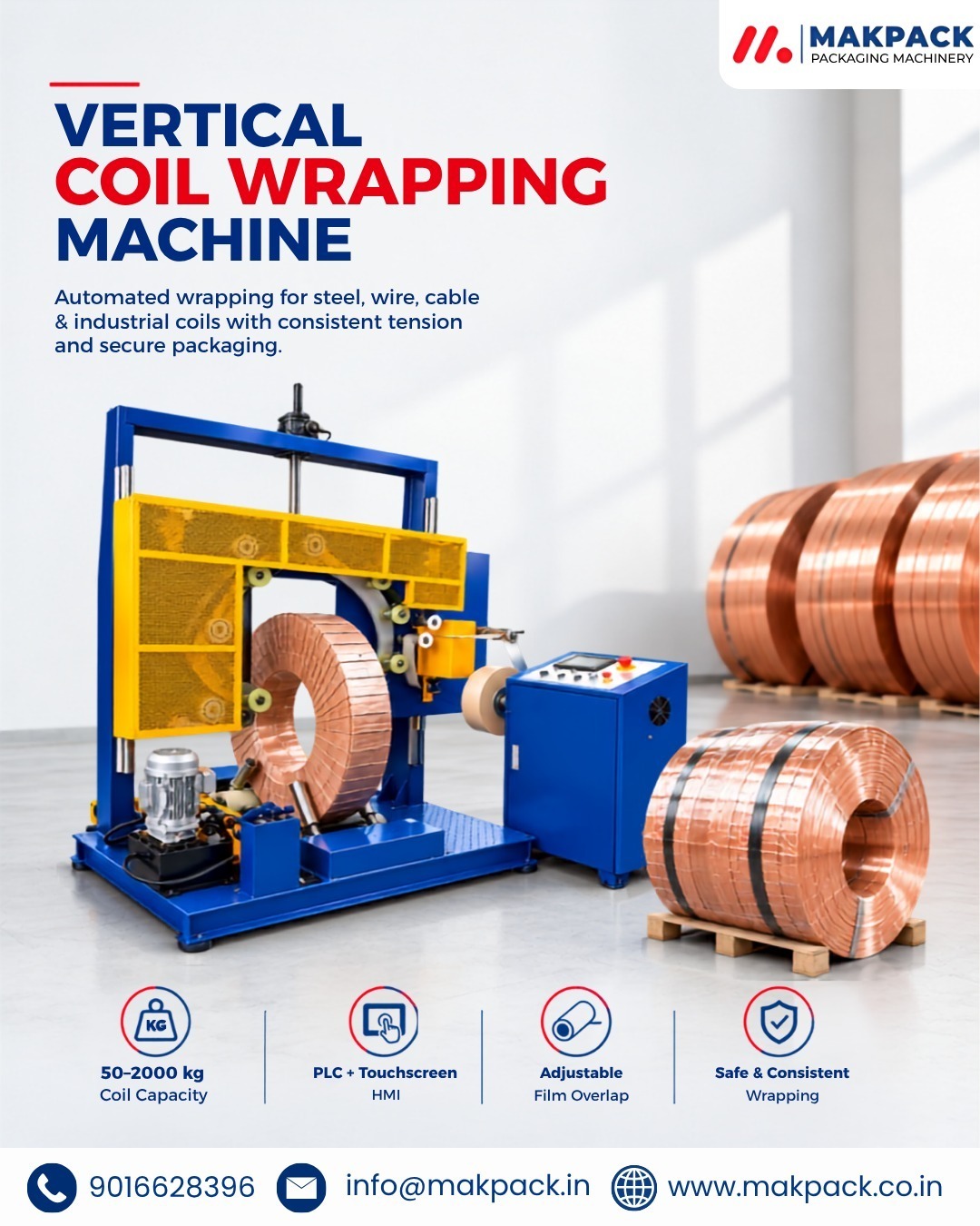 Vertical Coil Wrapping Machine for Secure & Efficient Packaging