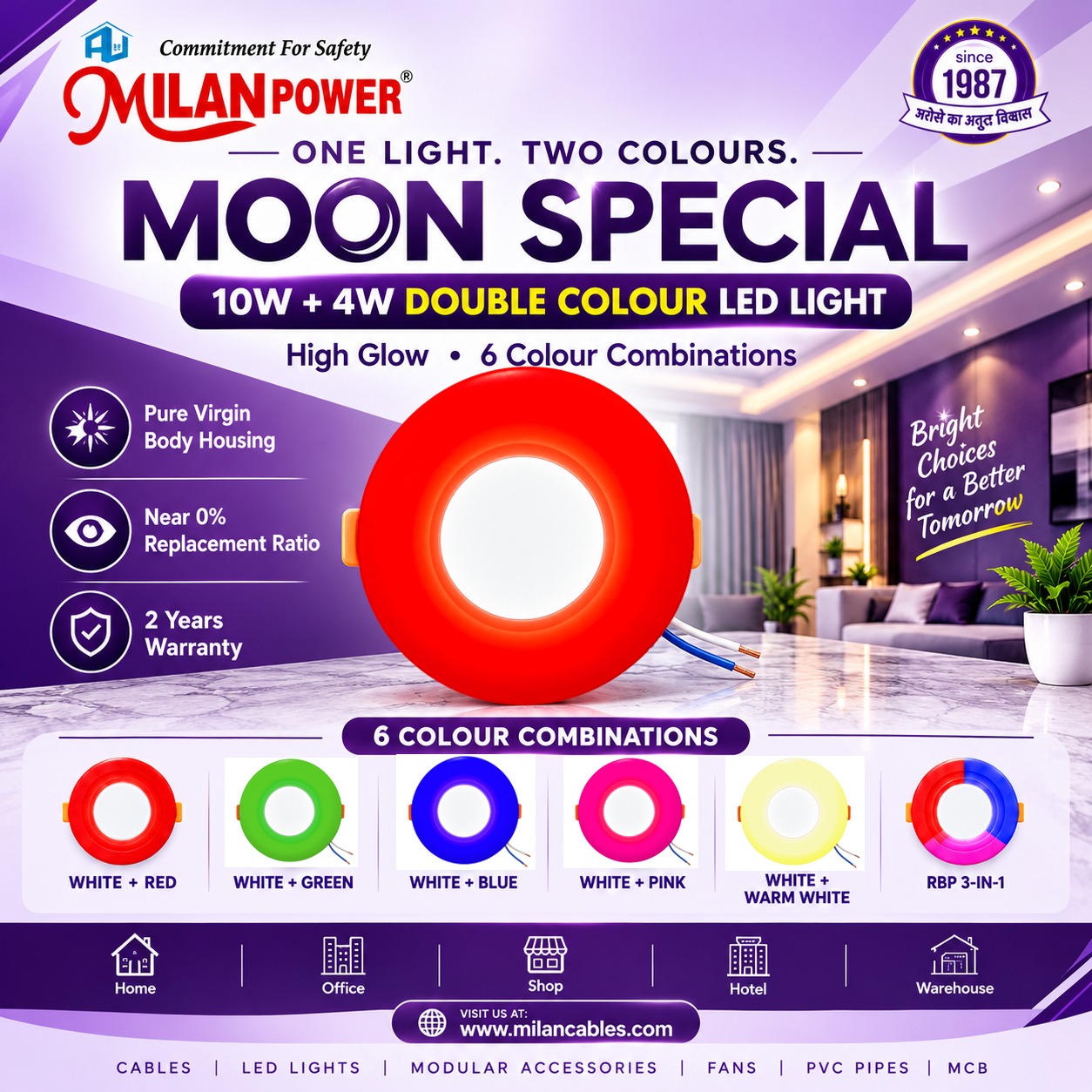MILAN POWER 10W + 4W MOON SPECIAL LED LIGHT