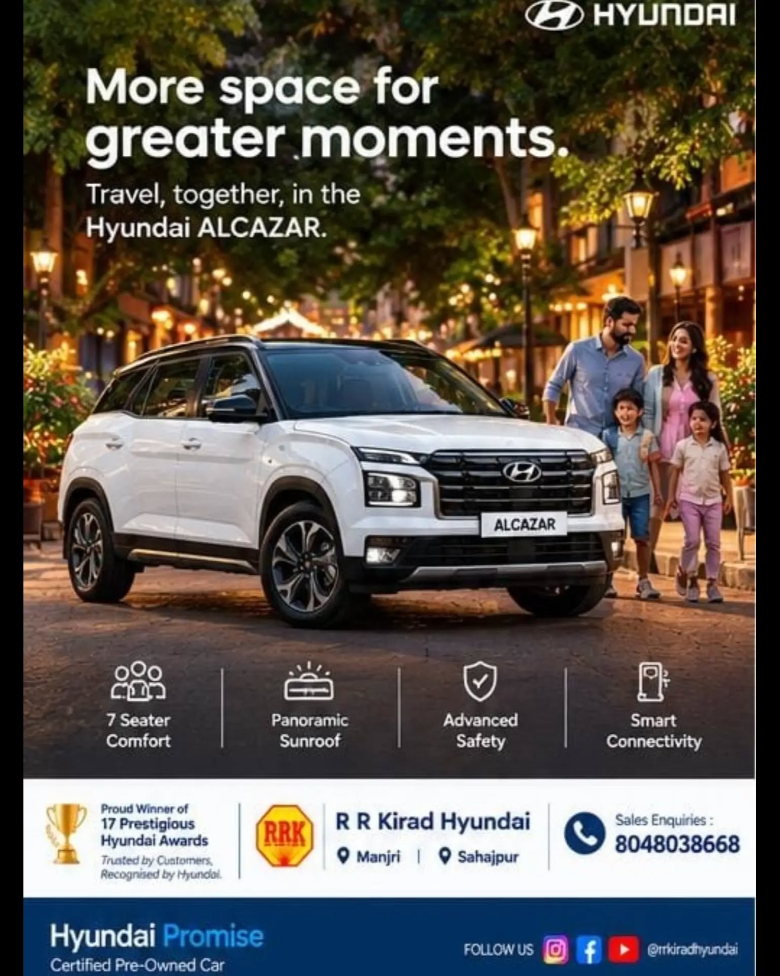 Hyundai Alcazar Pune | 7-Seater SUV with Premium Comfort at R R Kirad Hyundai