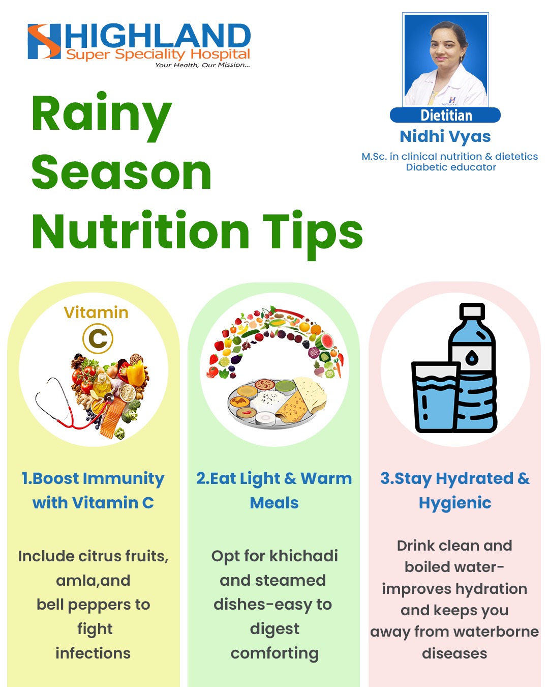 “Rainy days call for extra care! 🌧️🥗
Keep your immunity strong with a balanced, nutritious diet ...