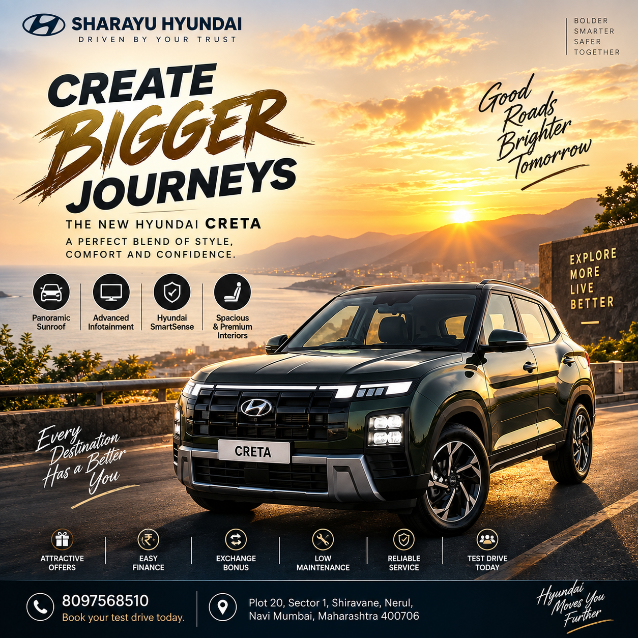 Hyundai Creta in Nerul | Sharayu Hyundai – Test Drive, Offers & Easy Finance