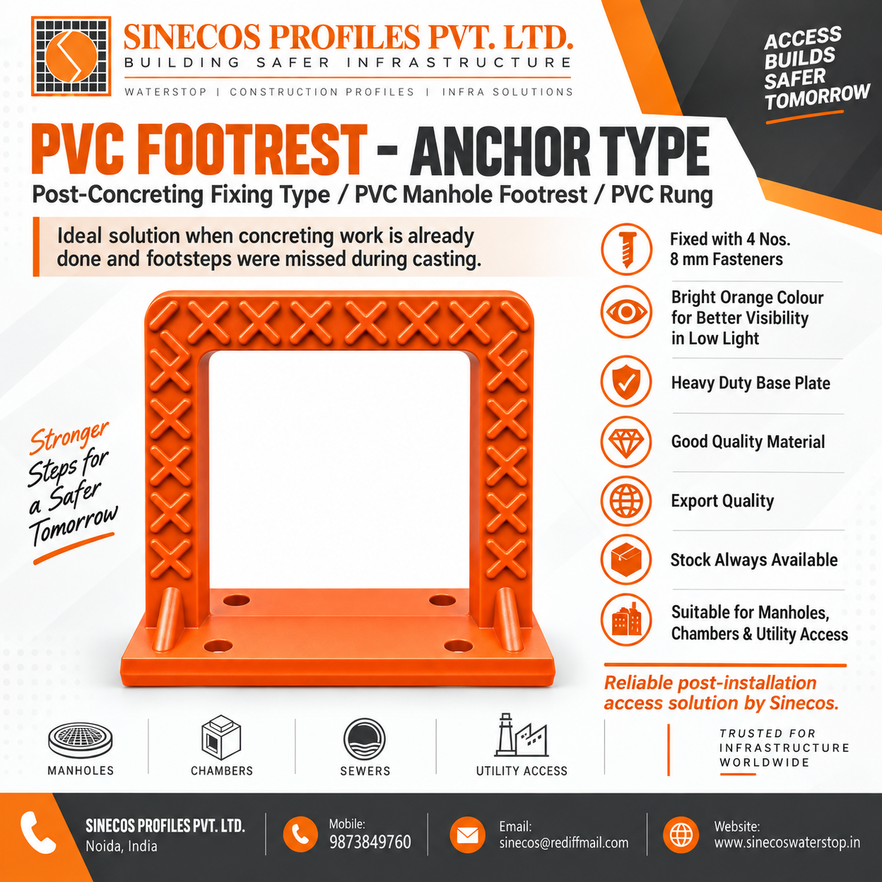 PVC Anchor Footsteps/Rungs