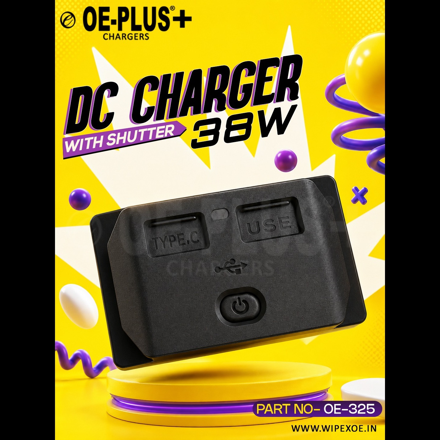 38W Automotive USB Charger Manufacturer in Delhi | Wipex Industries