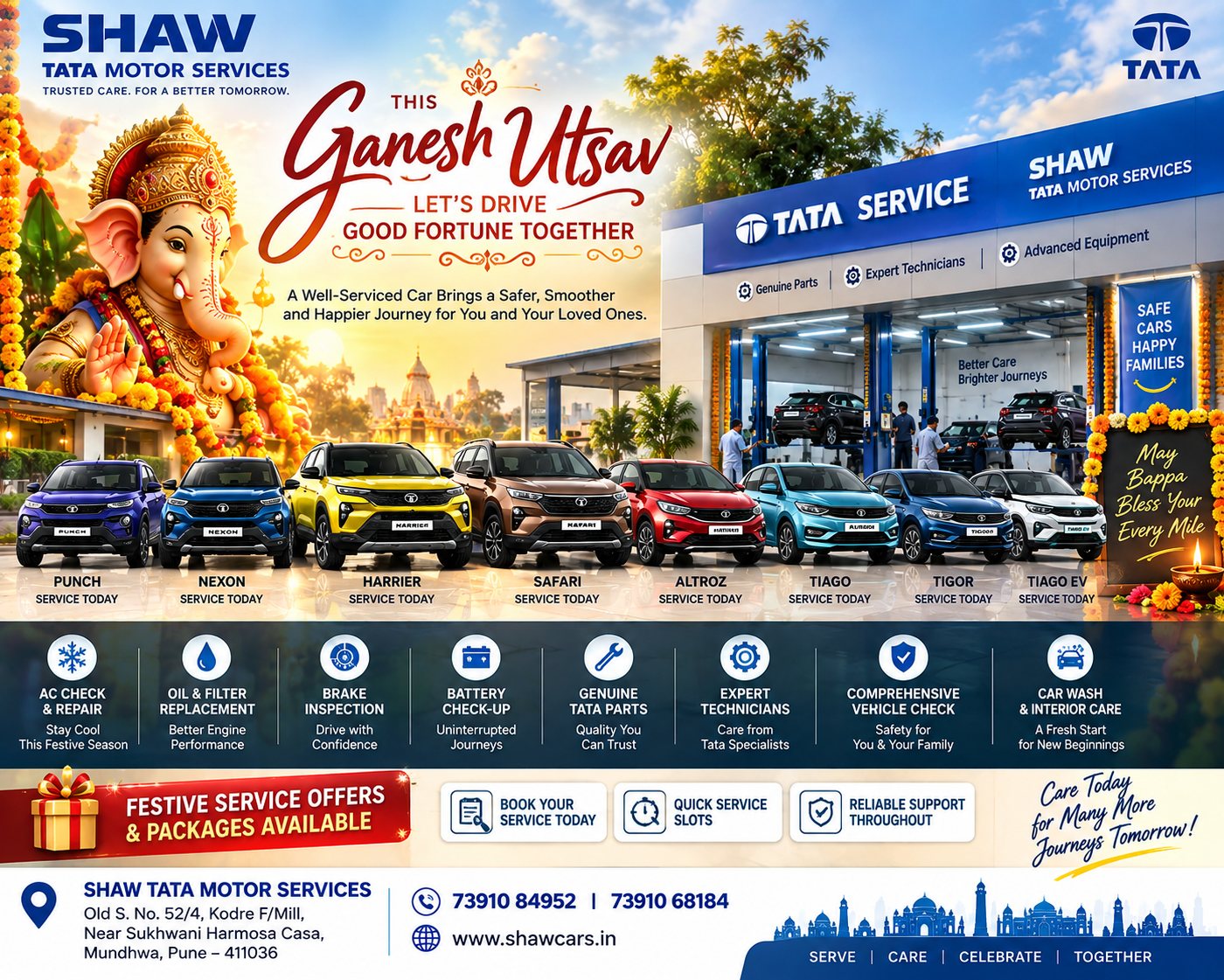 Ganesh Utsav Car Care at Shaw Tata Motor Services | Expert Tata Service in Mundhwa Pune