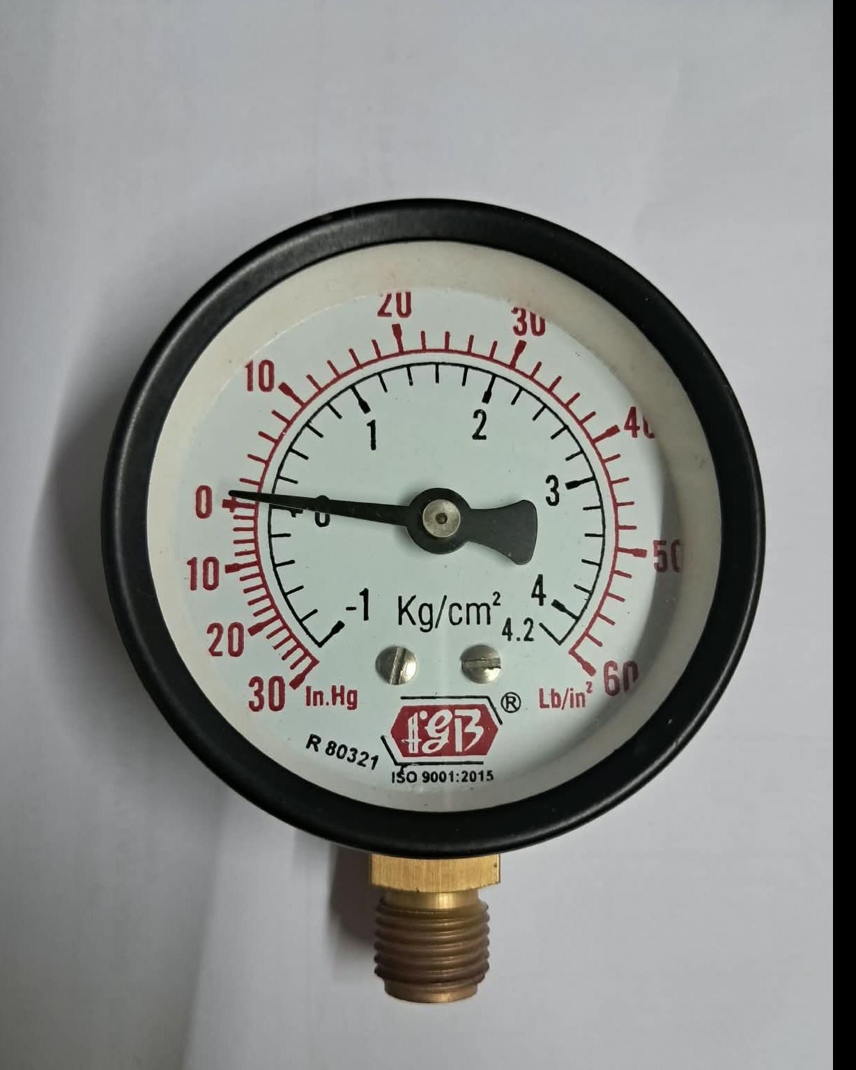 2'' DIAL-30+60 PSI 1/4 BSP BOTTOM MS CASING INT BRASS