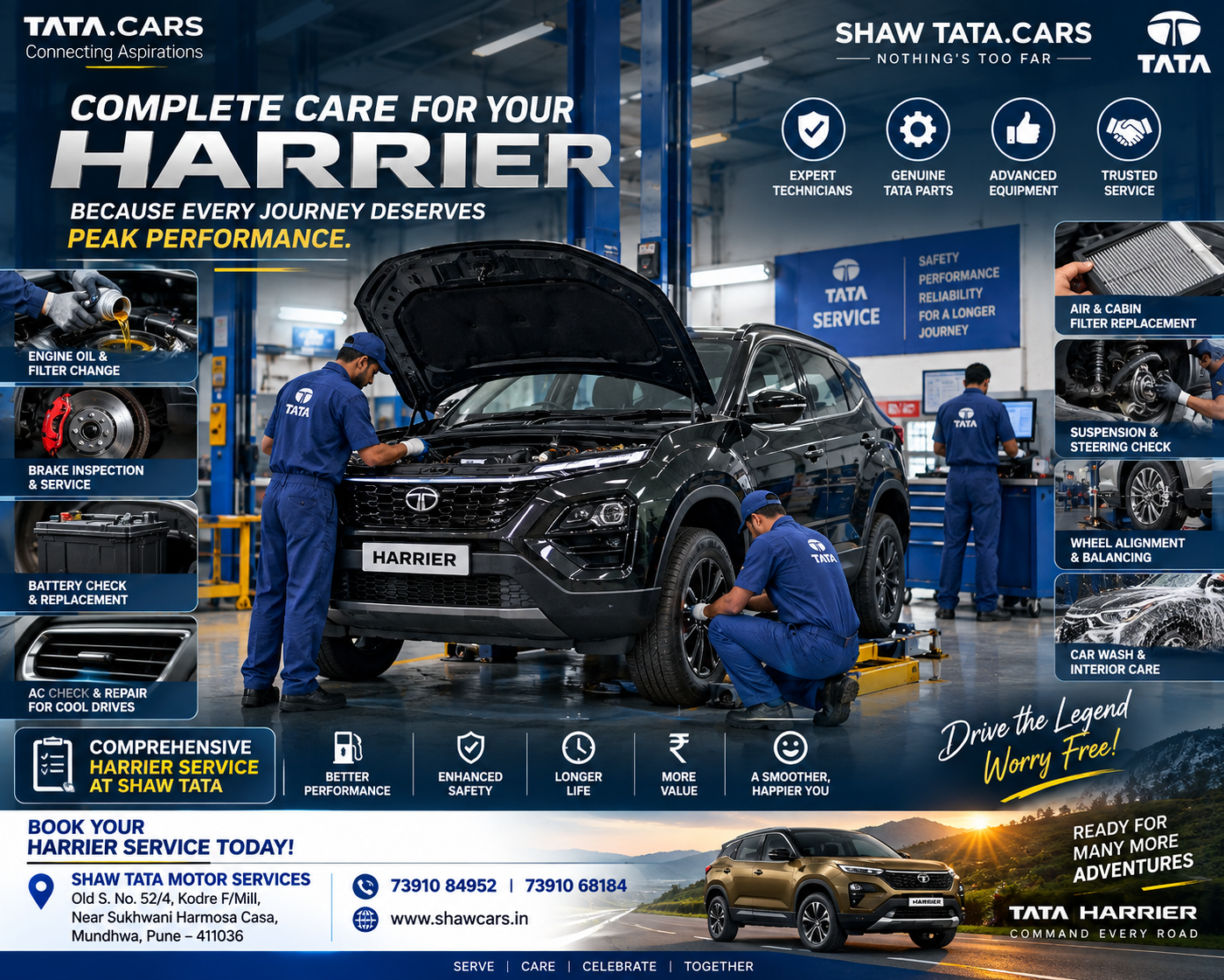 Tata Harrier Complete Car Service in Pune | Shaw Tata Motor Services Mundhwa