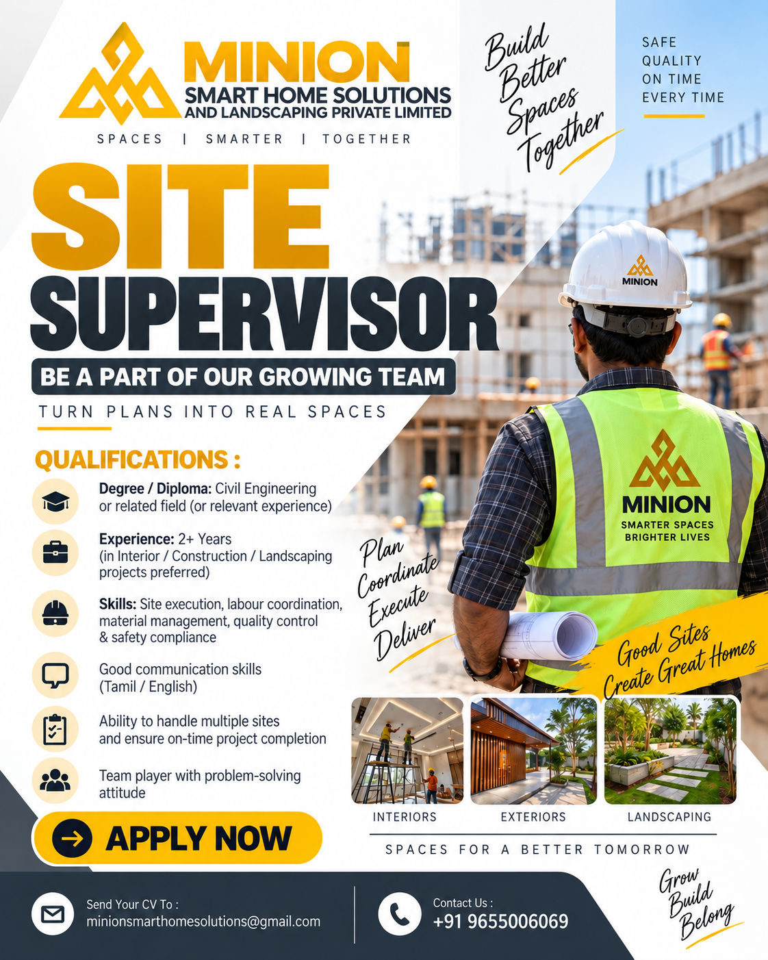 ๐ง WEโRE HIRING | SITE SUPERVISOR