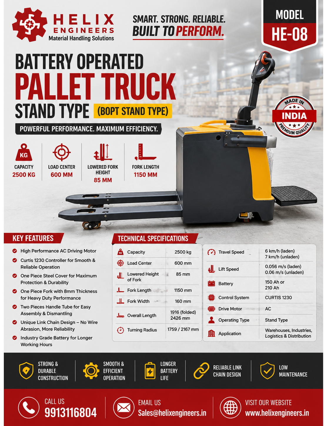 Electric Hand Pallet Truck Manufacturer & Supplier – Helix Engineers