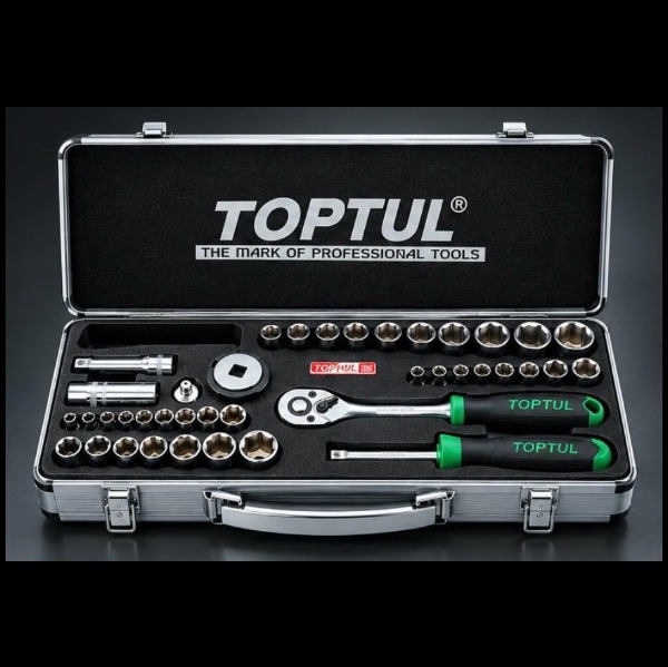40PCS 1/4" & 3/8" DR. Socket Set METRIC & SAE TOPTUL GCAD4004 Supplier in RAJULA