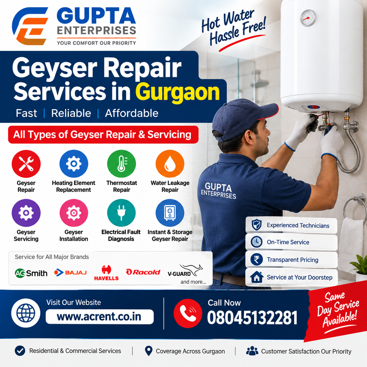 Geyser Repair Services in Gurgaon | Gupta Enterprises