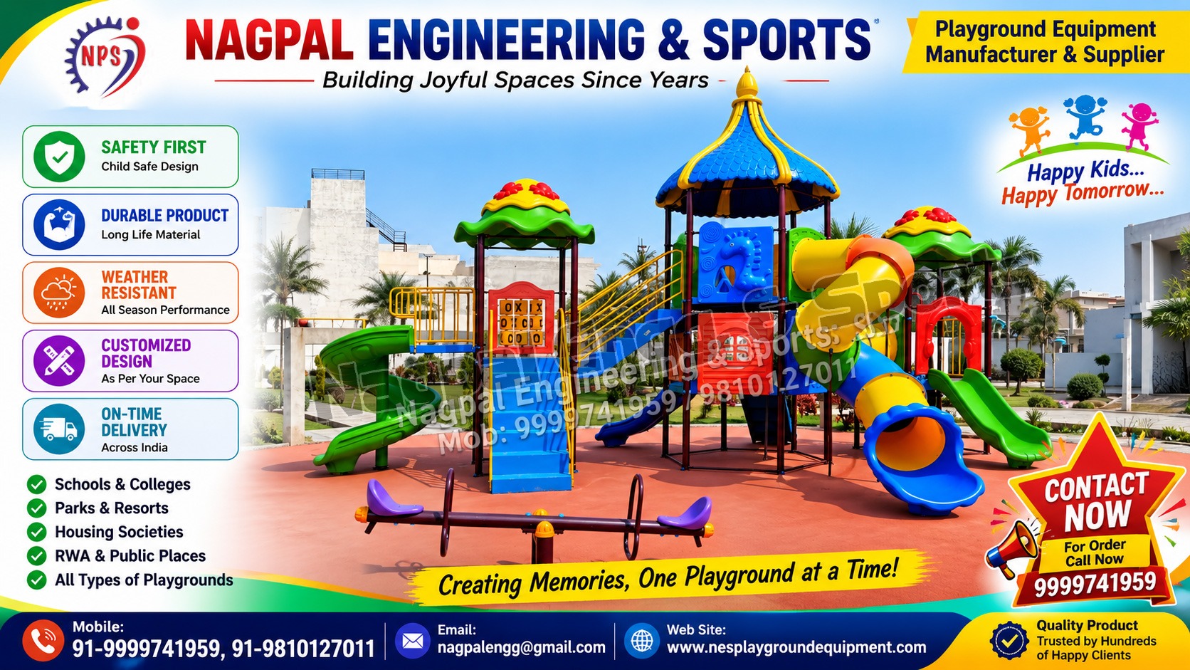 Create a Complete and Attractive Children’s Play Area with Nagpal Engineering and Sports