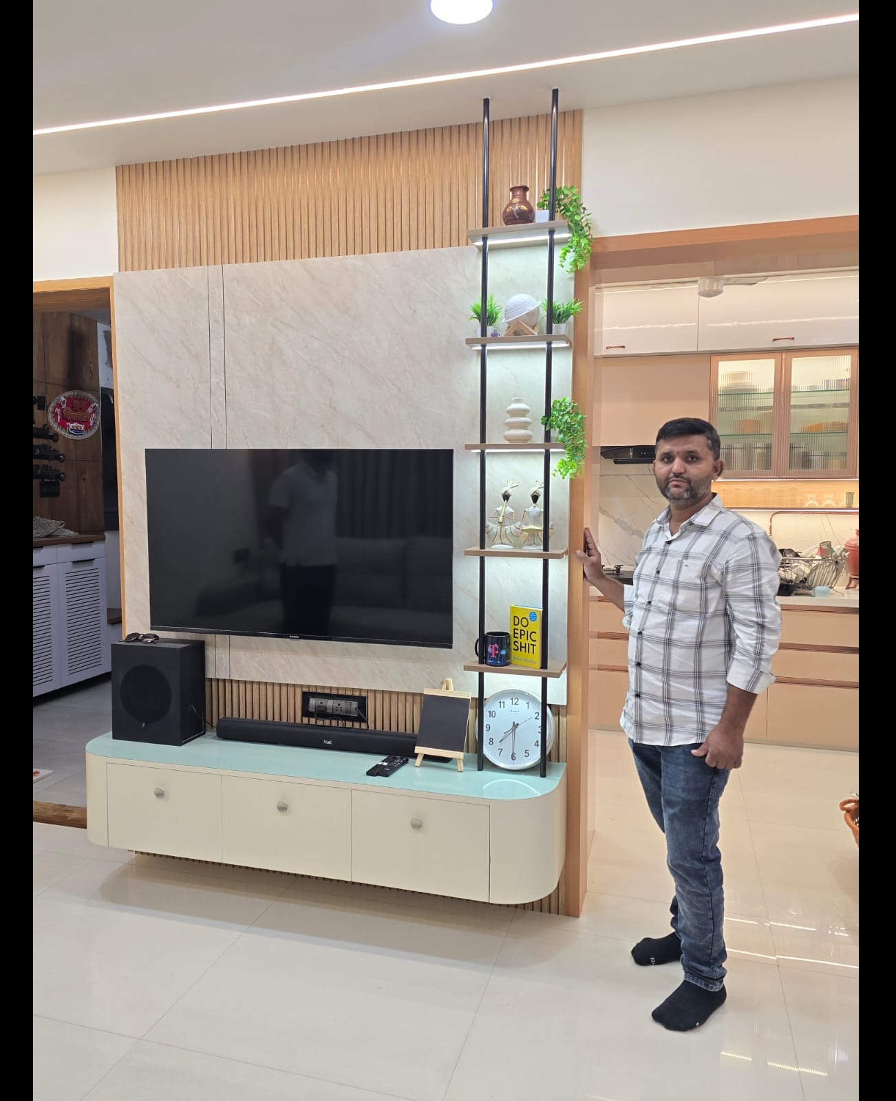Modern Modular Kitchen & Stylish TV Unit – Complete Home Interiors in Wakad, Pune