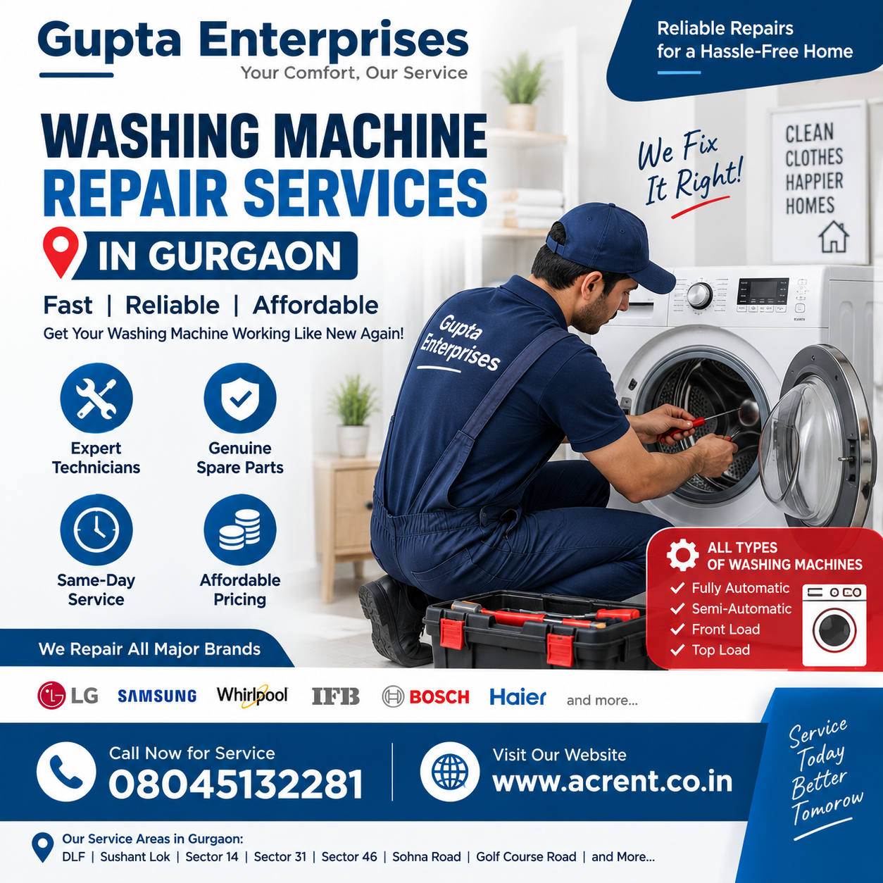 Washing Machine Repair Services in Gurgaon | Gupta Enterprises