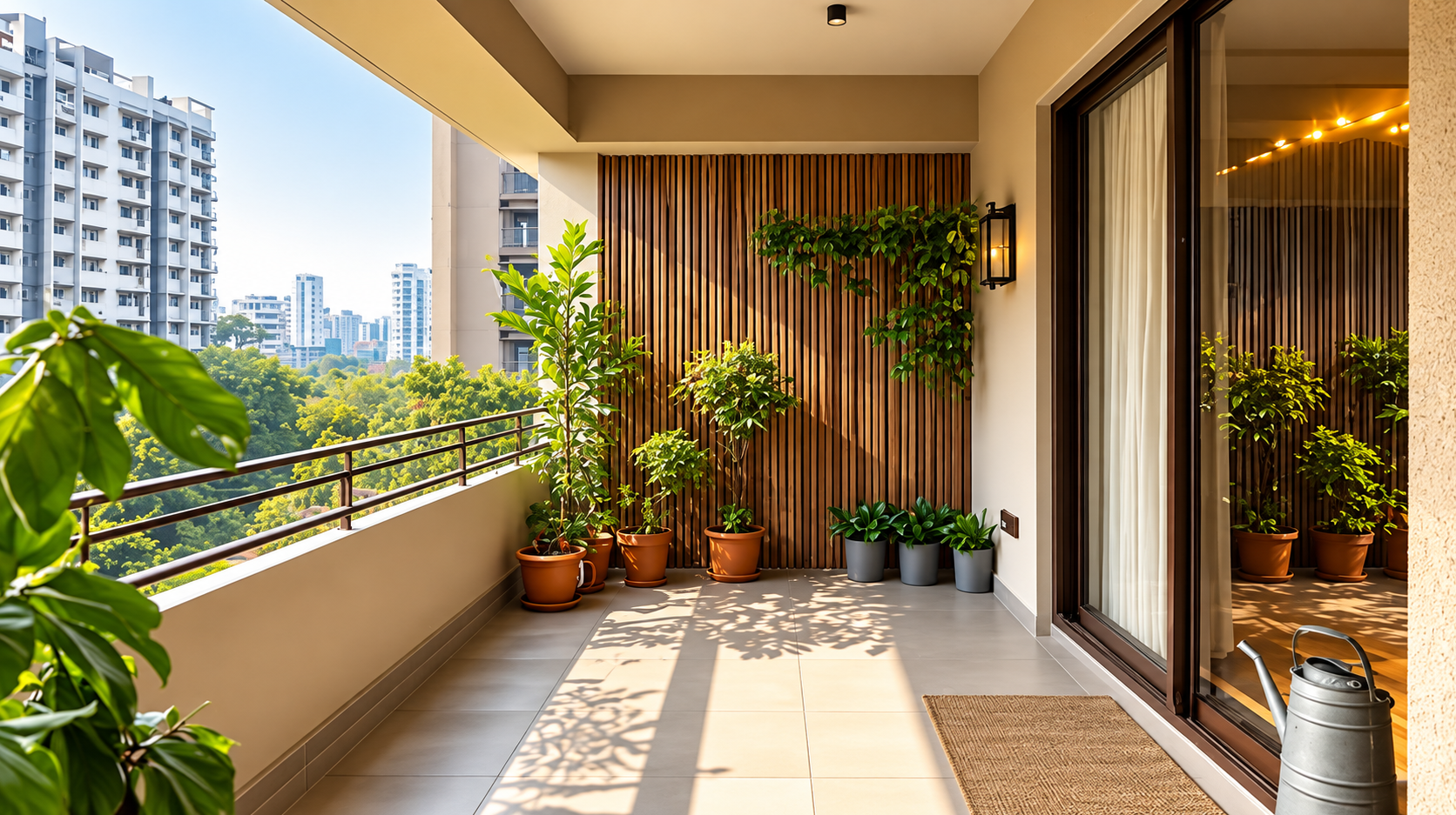 Large glass sliding doors balcony interior design