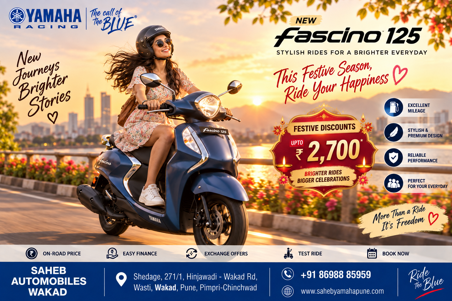New Yamaha Fascino 125 Festive Offer | Up to ₹2,700 Discount | Saheb Automobiles Wakad Pune