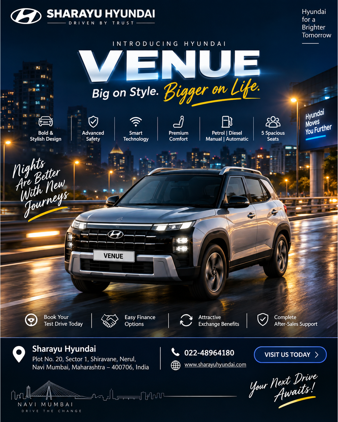Hyundai Venue Navi Mumbai | Stylish SUV, Smart Technology & Test Drive | Sharayu Hyundai