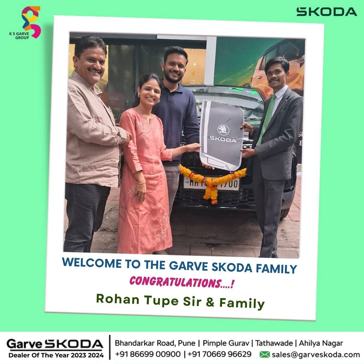 Congratulations Rohan Tupe Sir & Family | Welcome to the Garve ŠKODA Family