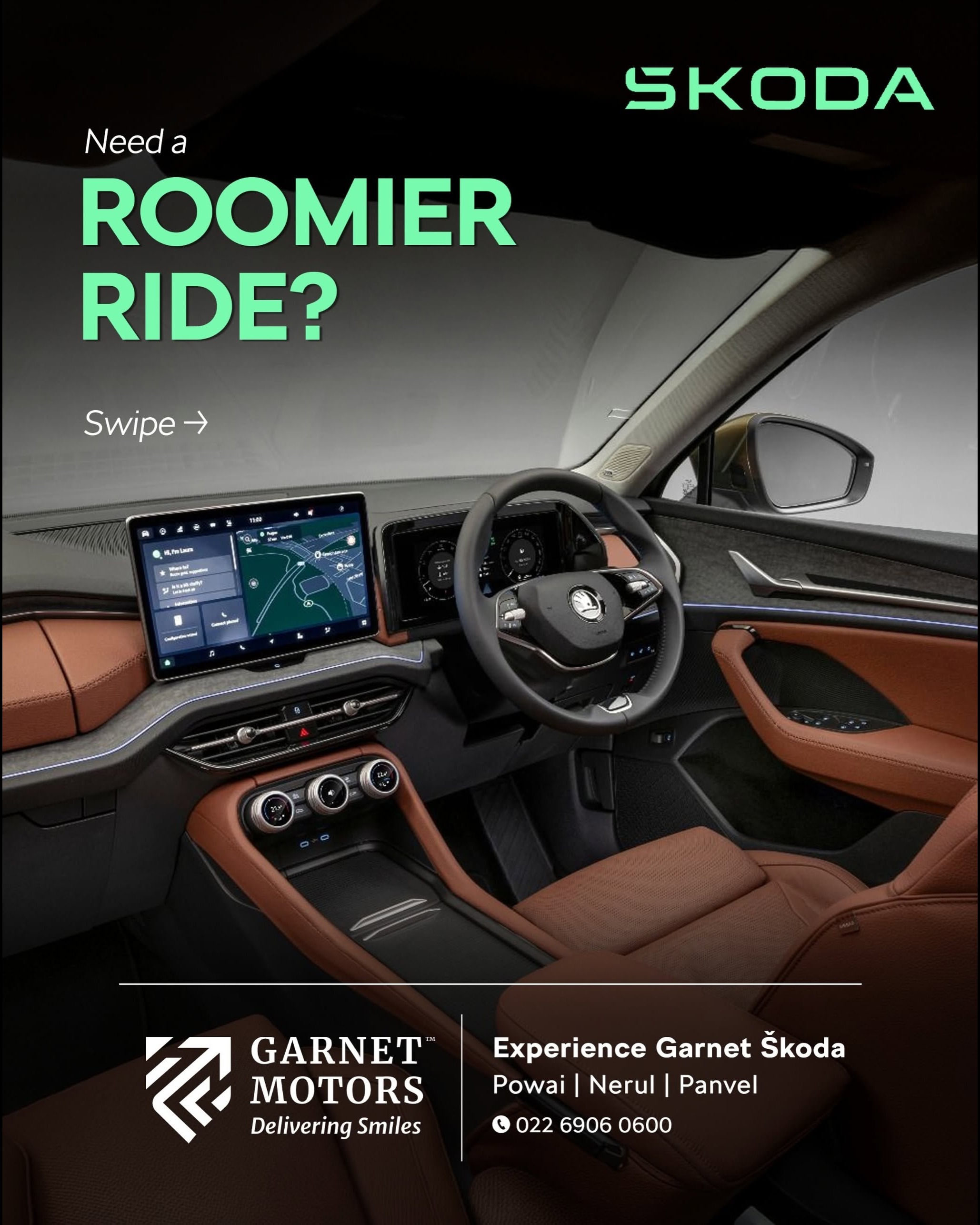 ŠKODA Roomier Ride | Premium Comfort & Spacious Interior | Garnet ŠKODA Powai, Nerul & Panvel