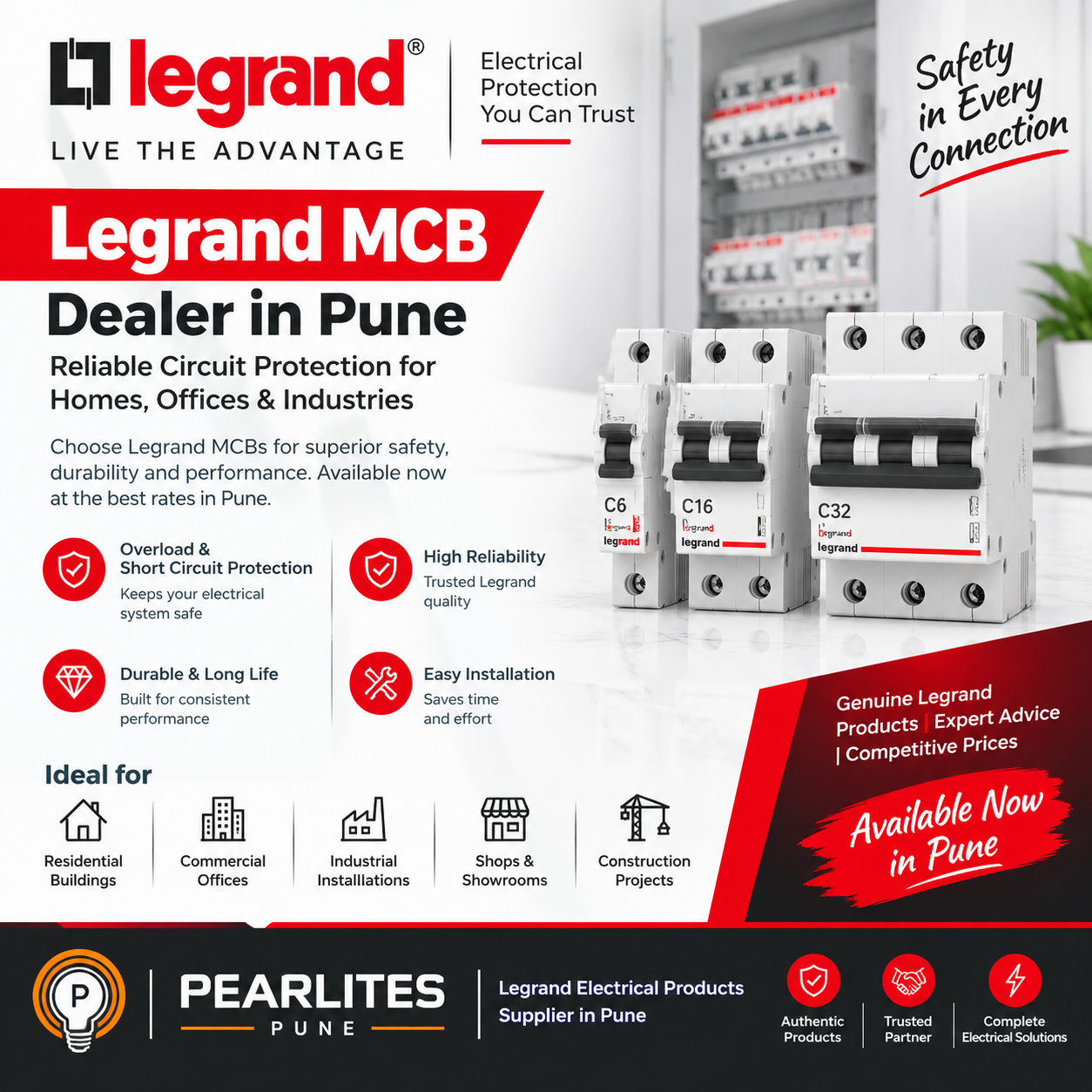Legrand MCB Dealer in Pune - PEARLITES