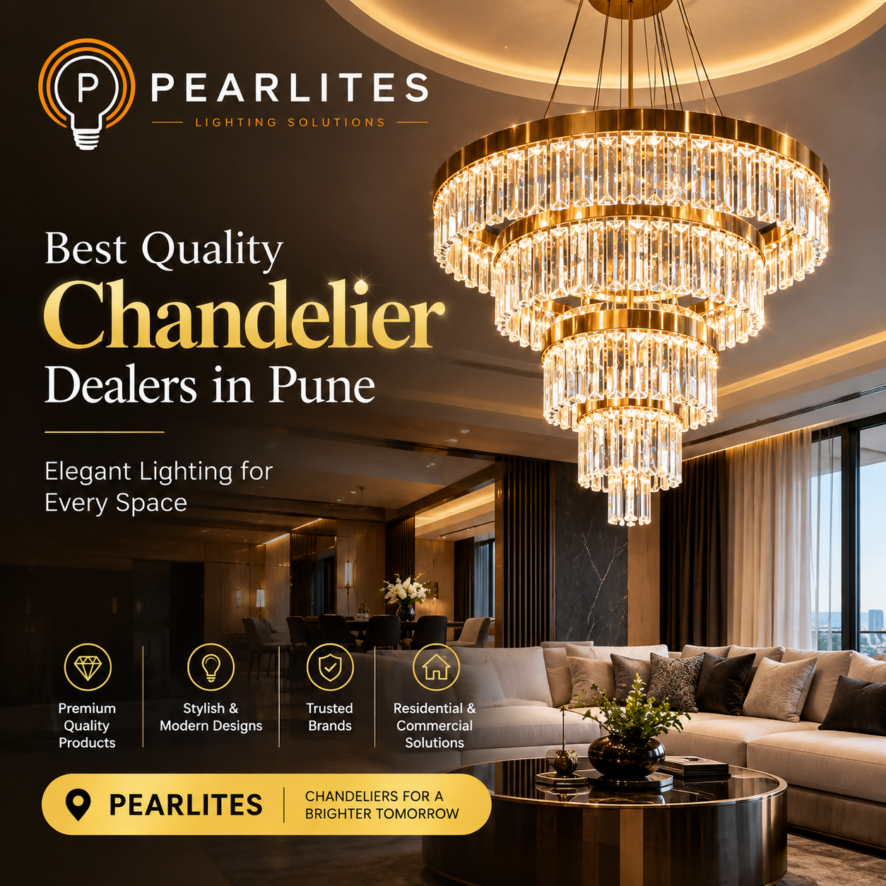 Best Quality Chandelier Dealers in Pune – PEARLITES