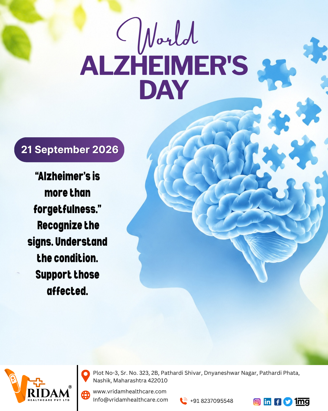 World Alzheimer's Day - 21 September 2026