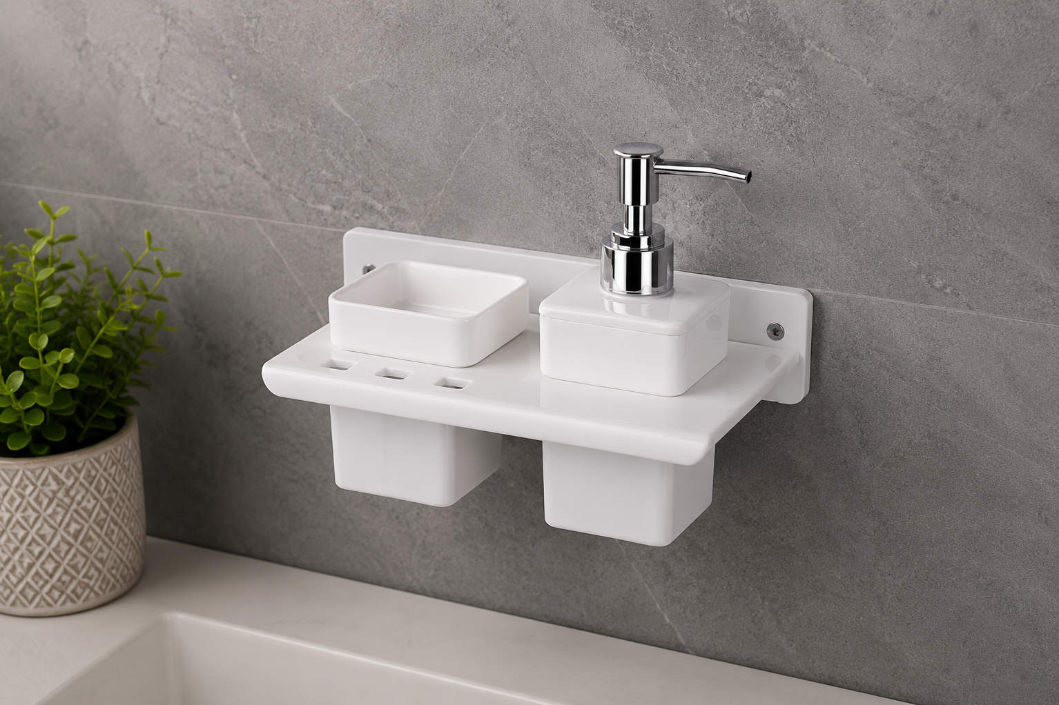 Acrylic tumbler with soap dispenser