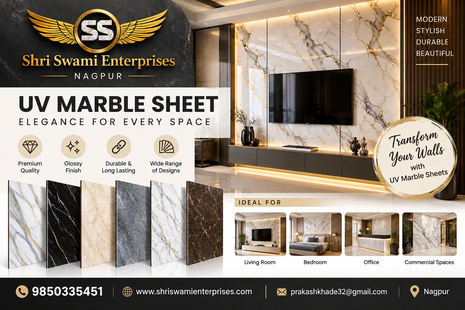 UV Marble Sheet Shop in Shri Swami Enterprises, Nagpur