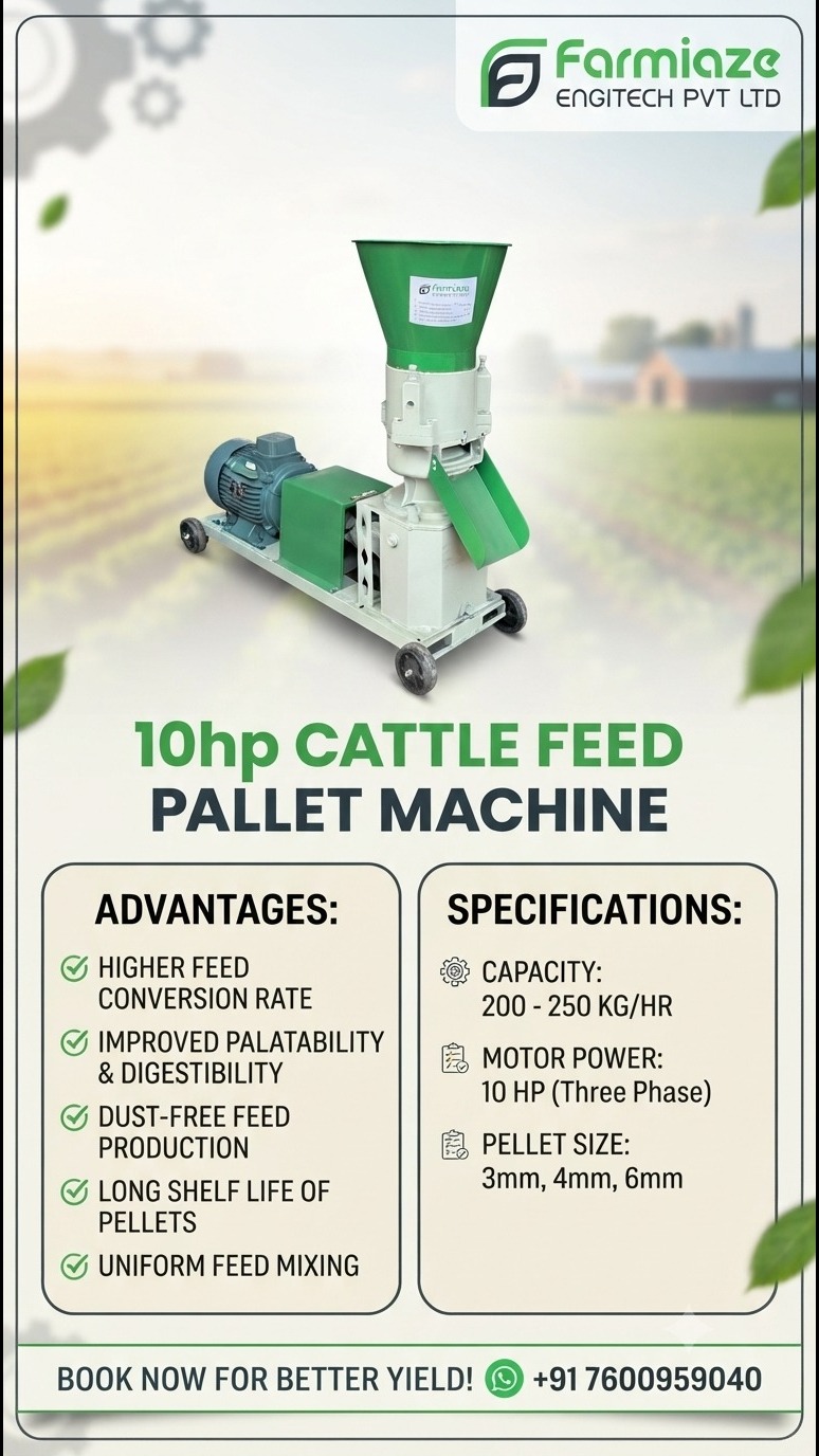 Farmiaze 10 HP Cattle Feed Pellet Machine in India