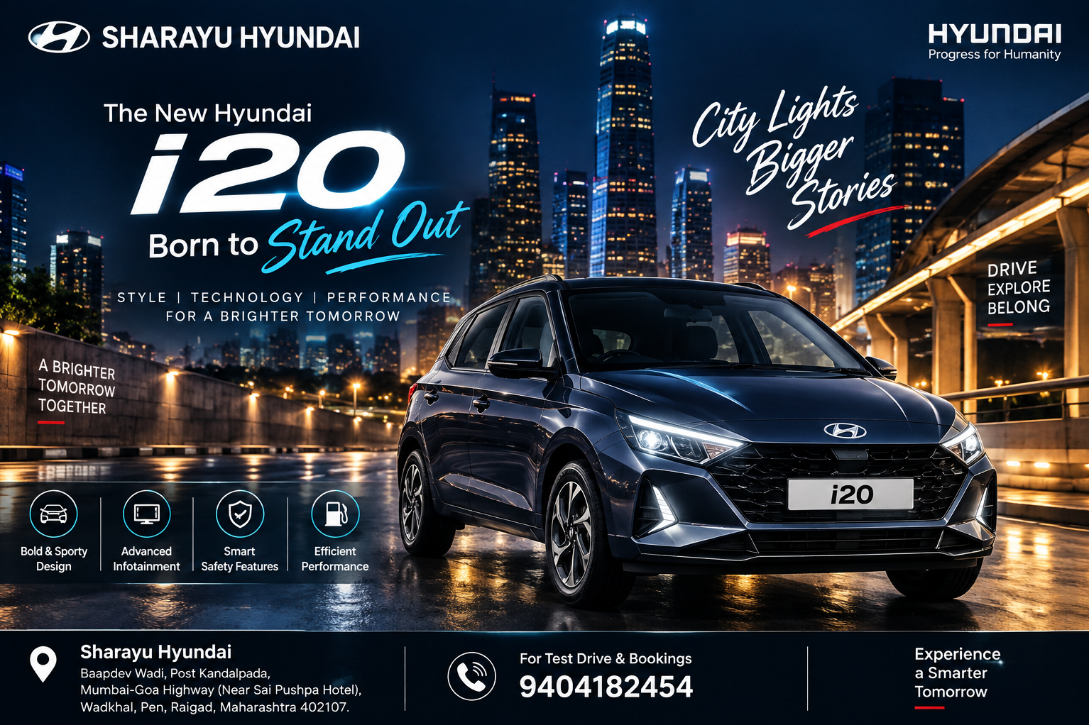 Hyundai i20 in Raigad | Stylish City Drive & Test Drive at Sharayu Hyundai