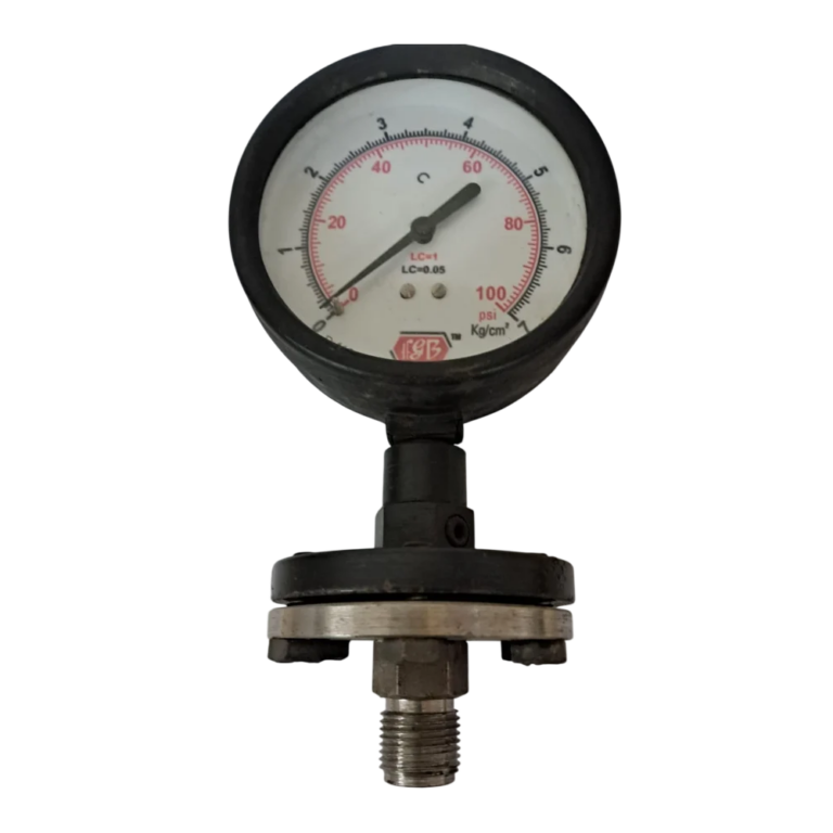 4'' dial 0-100 3/8 bsp bottom ms casing in brass diaphragm