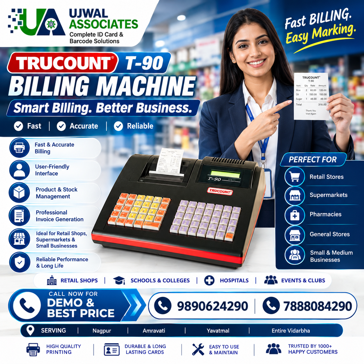 π§Ύβ¨ Truecount Billing Machine in Nagpur, Amravati & Yavatmal β Ujwal Associates β¨π§Ύ