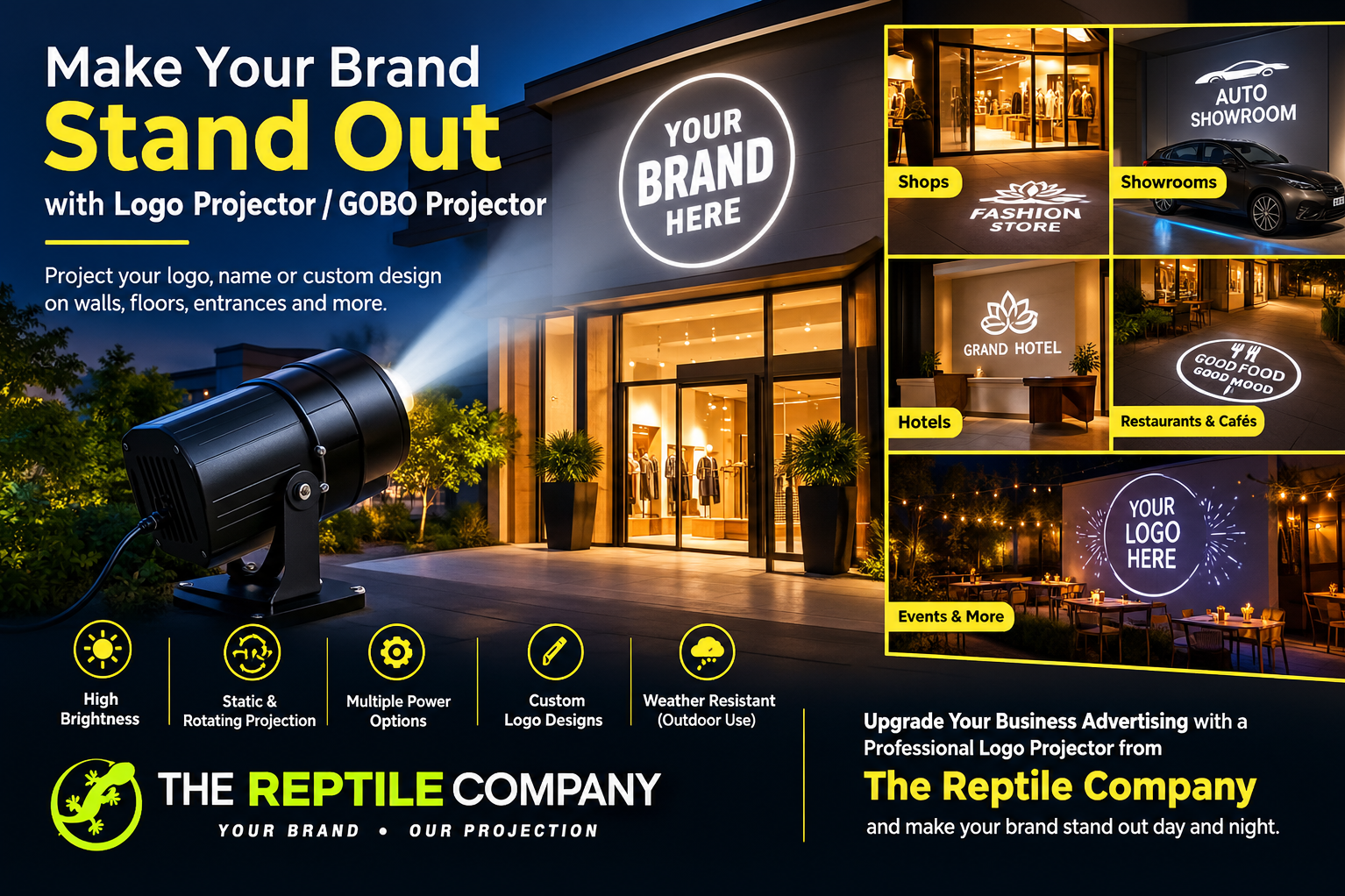 Best Logo Projector for Shops, Showrooms, Hotels & Restaurants