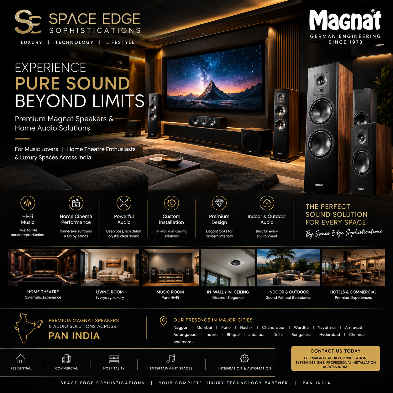 Magnat Speakers & Premium Audio Solutions Across India | Space Edge Sophistications