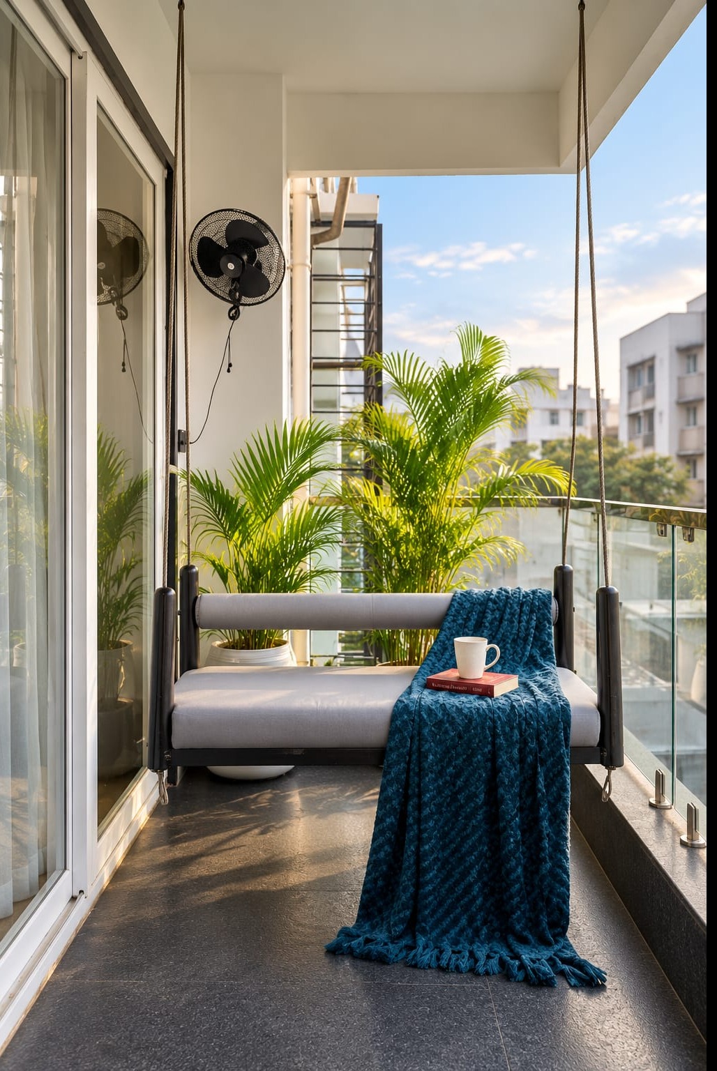 Transparent glass railing Balcony - Medavakkam